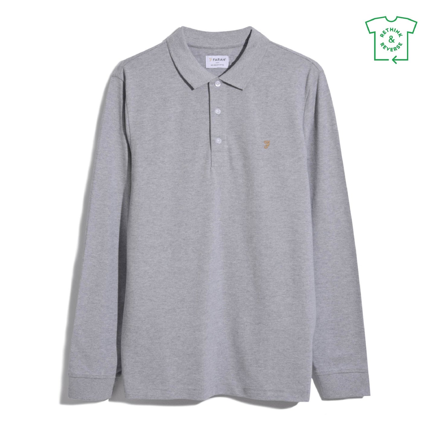 Farah Blanes Long Sleeve Polo Grey