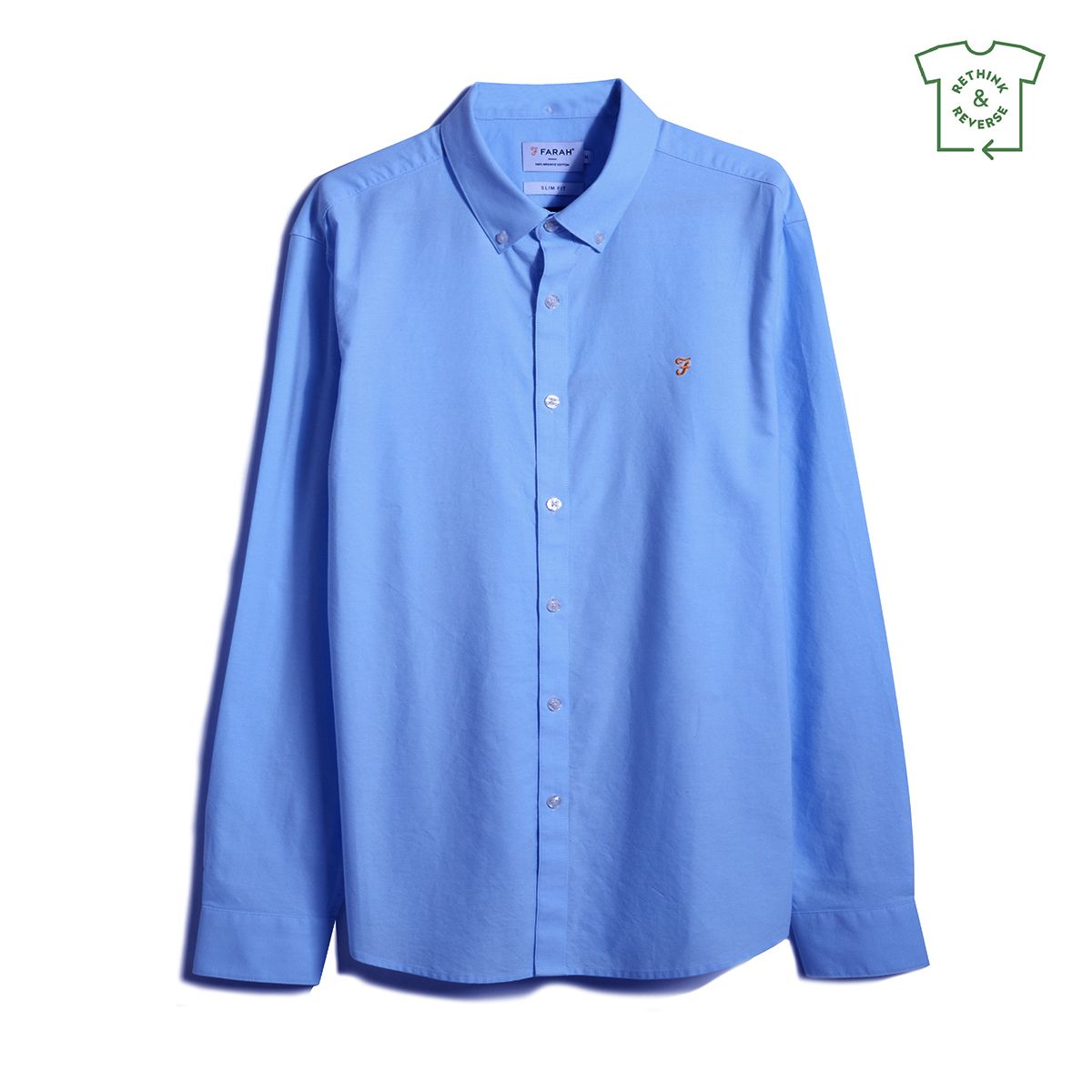 FARAH Brewer Shirt Mid Blue