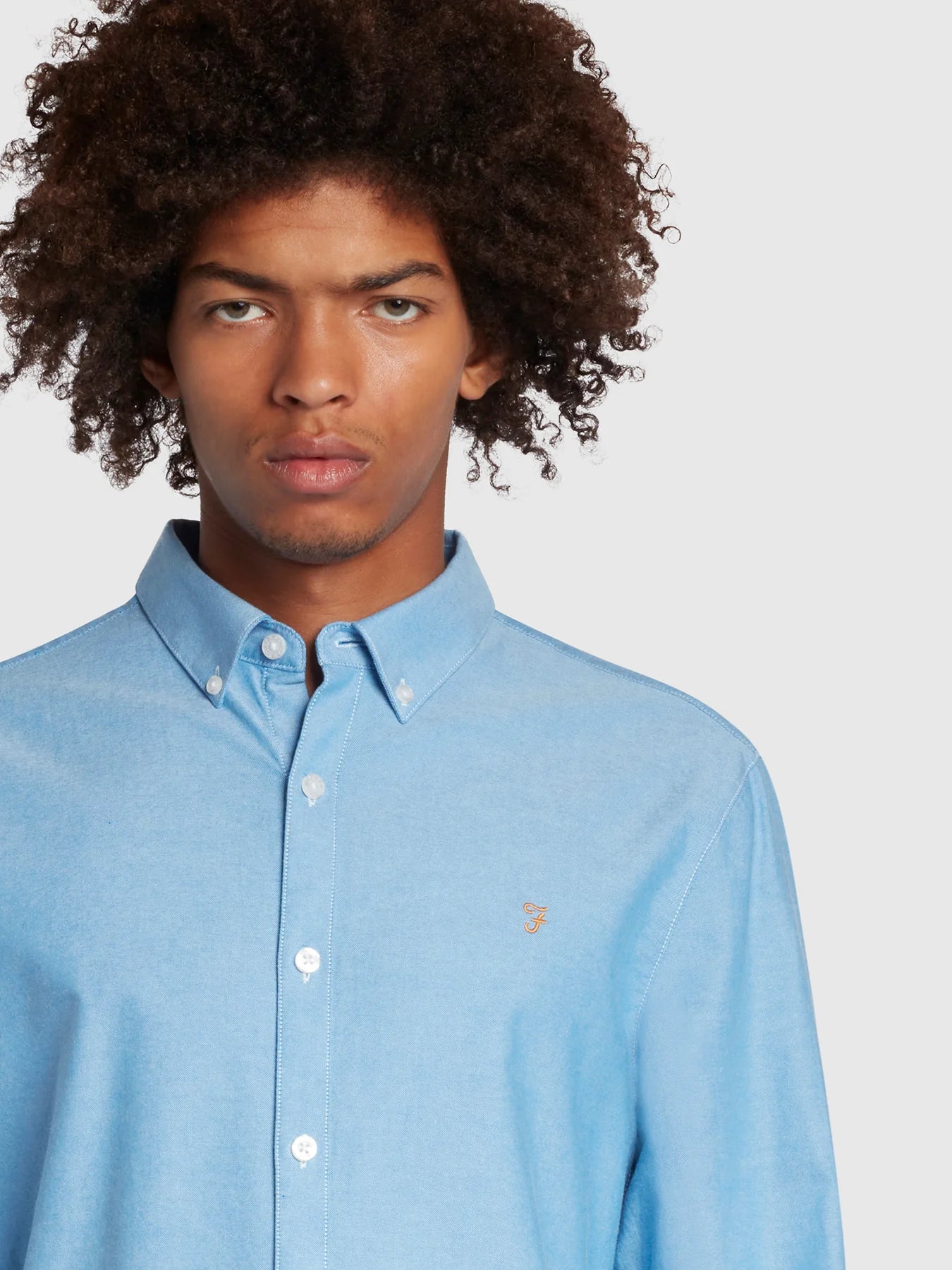 FARAH Brewer Shirt Mid Blue