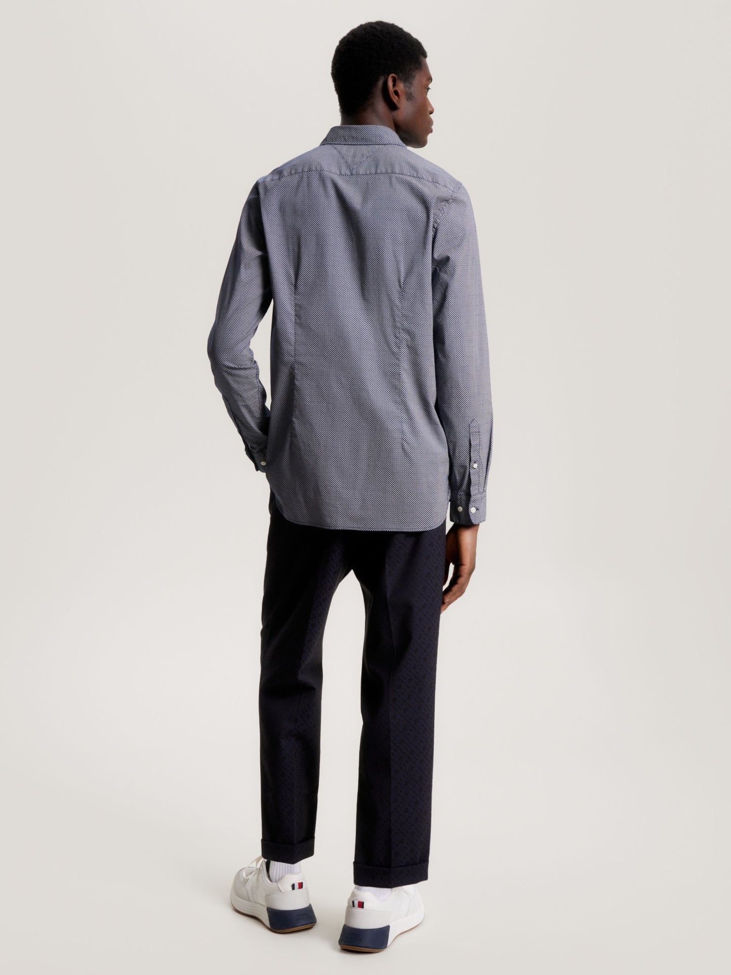 Tommy Hilfiger Natural Soft Flex Print Shirt Carbon Navy