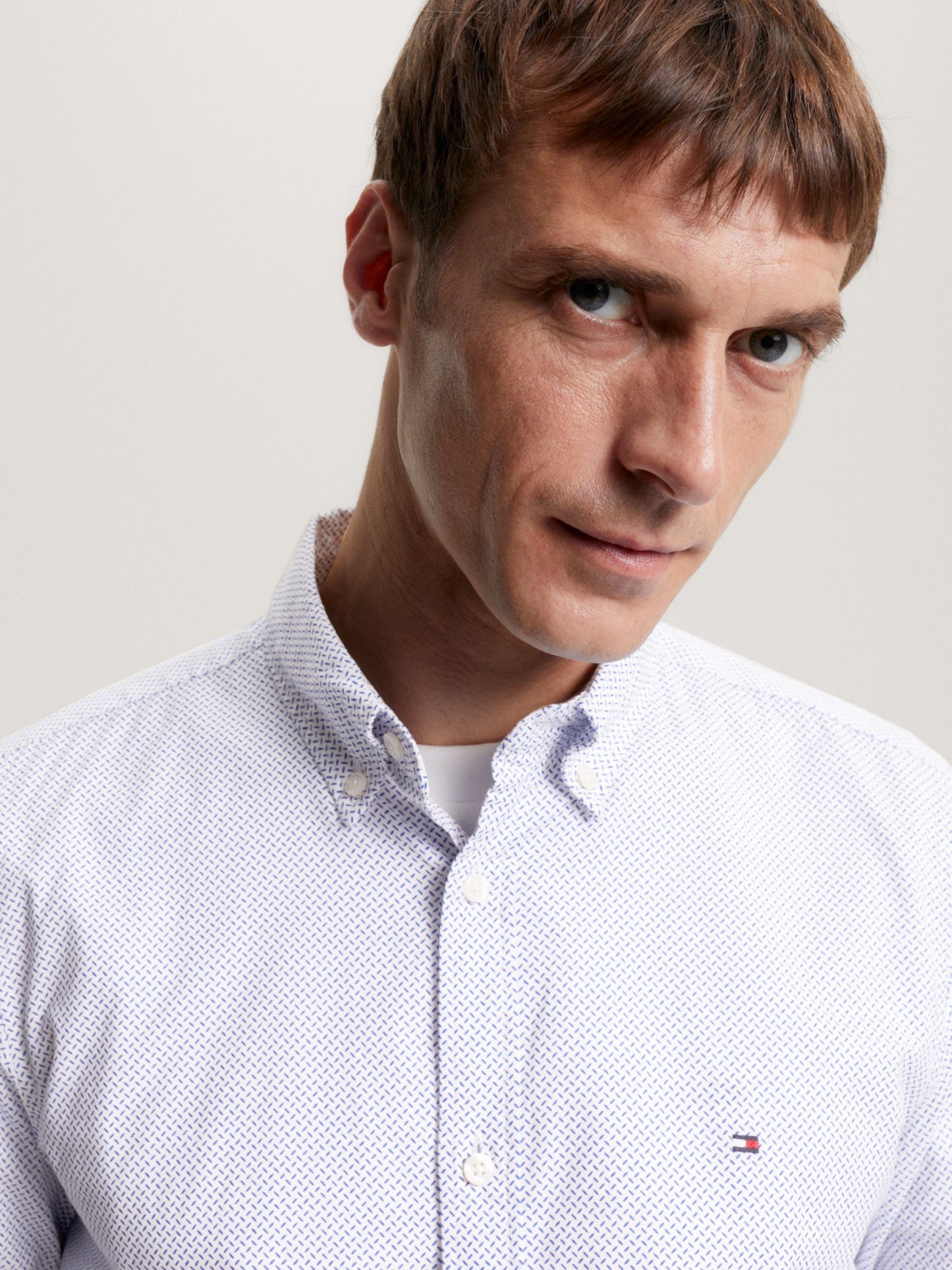Tommy Hilfiger Natural Soft Flex Print Shirt White