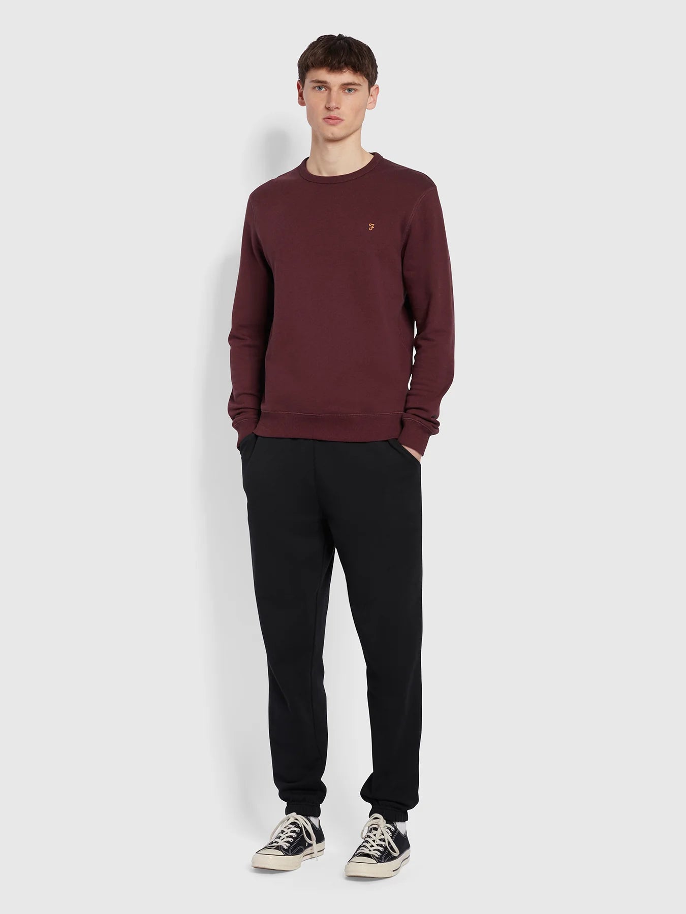 FARAH Tim New Crew Sweatshirt Farah Red