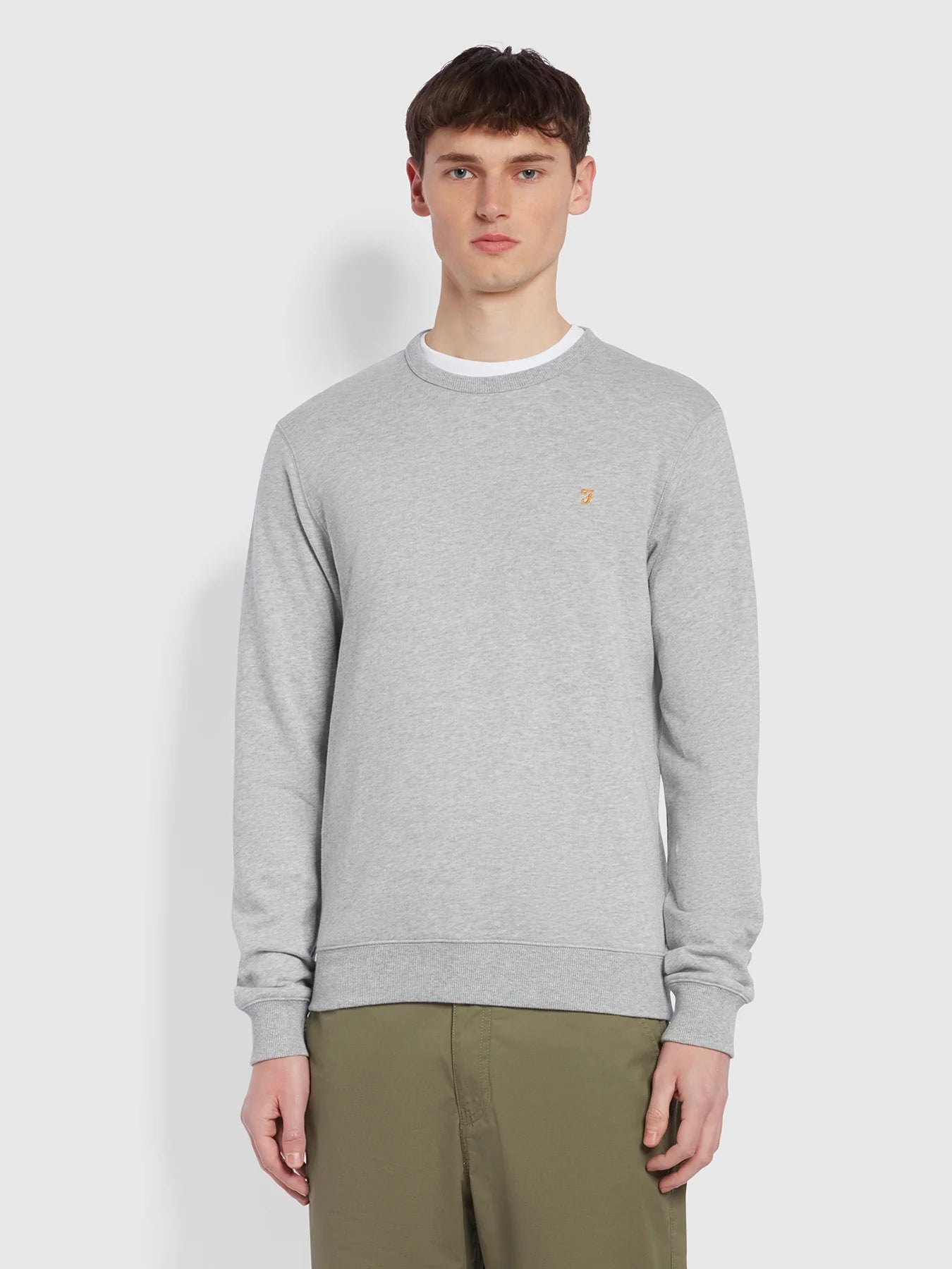 FARAH Tim New Crew Sweatshirt Light Grey