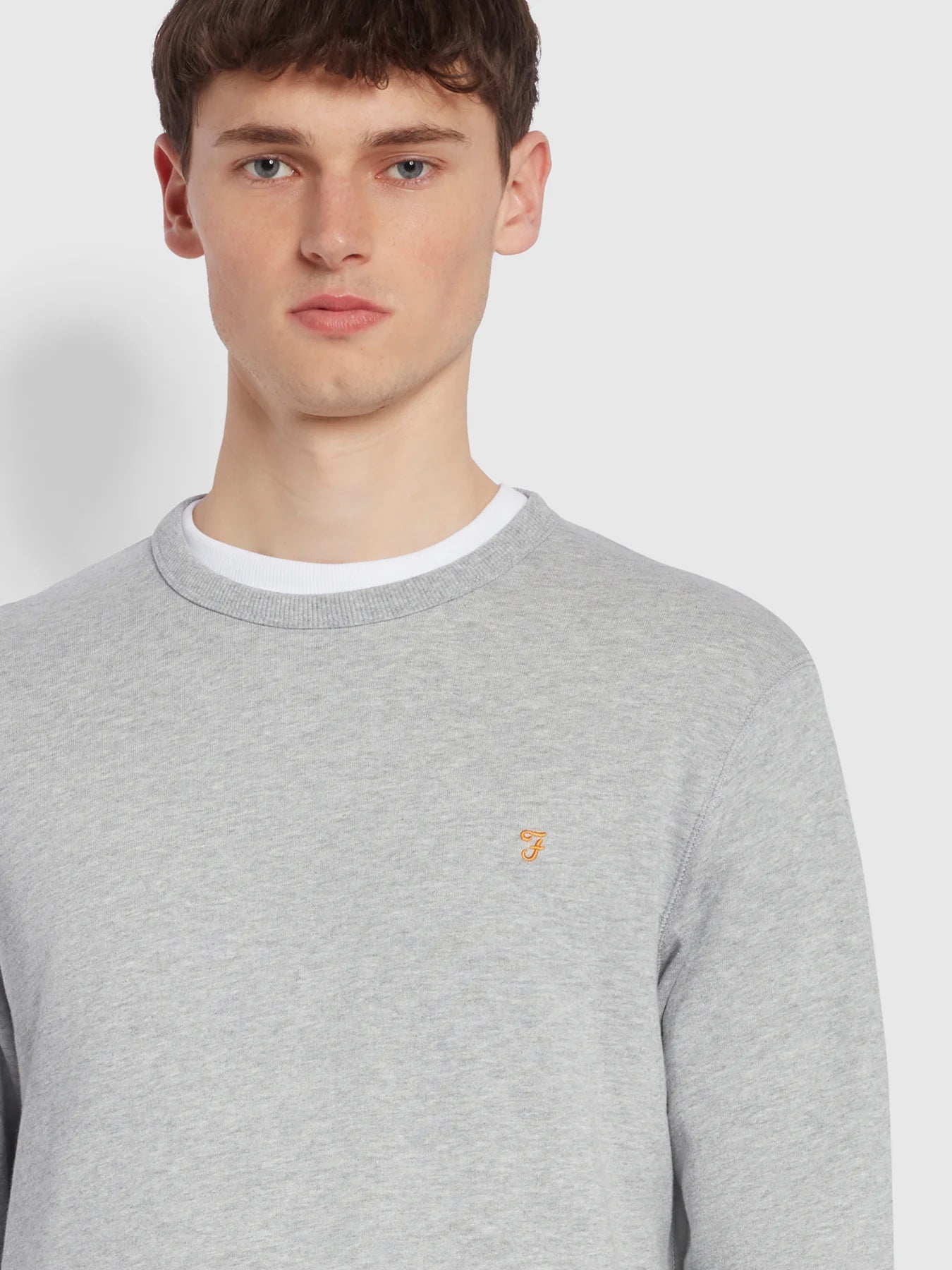 FARAH Tim New Crew Sweatshirt Light Grey
