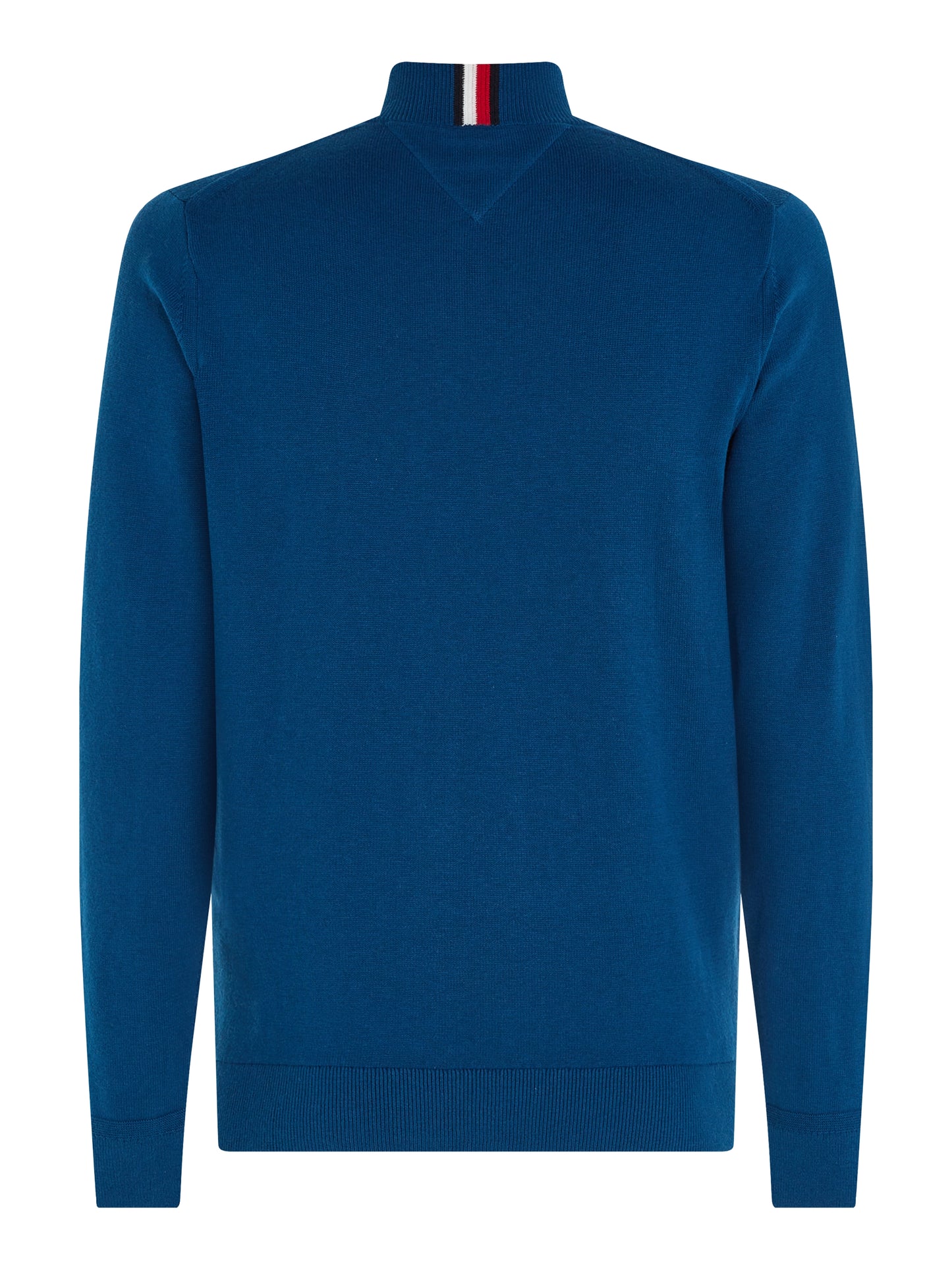 Tommy Hilfiger Cotton Cashmere Zip Neck Jumper Deep Indigo