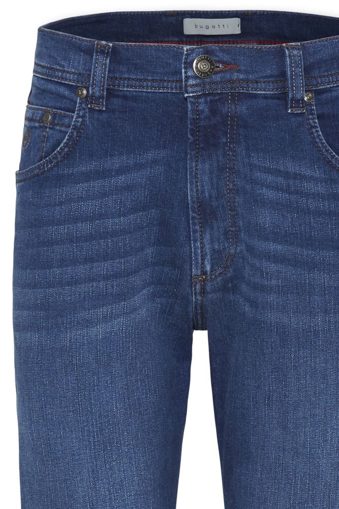 Bugatti Nevada Regular Jean, front close up, mid blue from Matt O'Brien Fashions