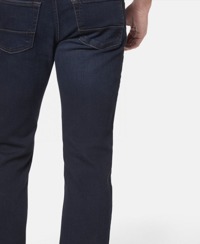 Bugatti Nevada Regular Jean on model, back, dark blue from Matt O'Brien Fashions