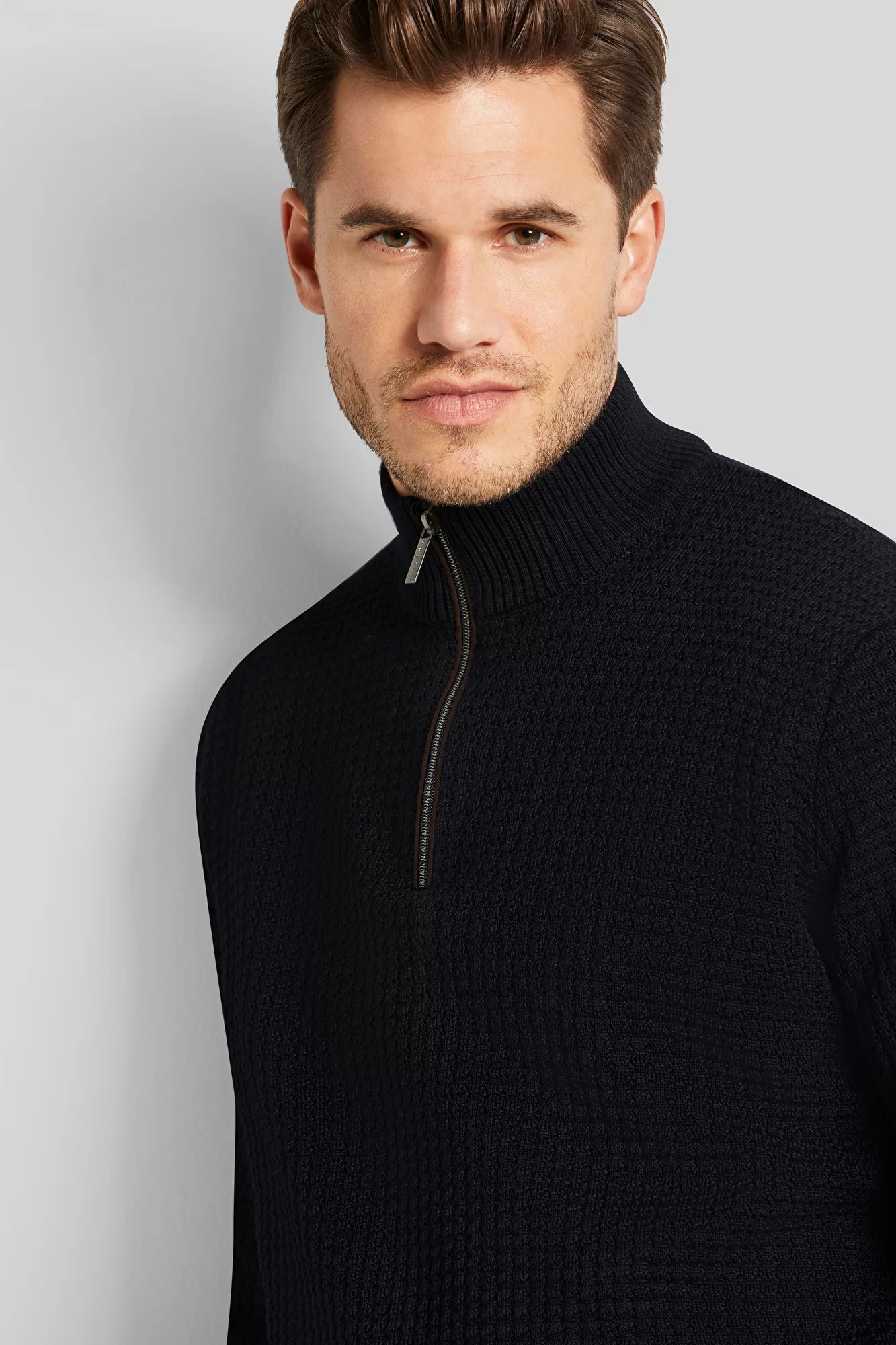 Bugatti Textured Quarter Zip Jumper - Matt O'Brien Fashions
