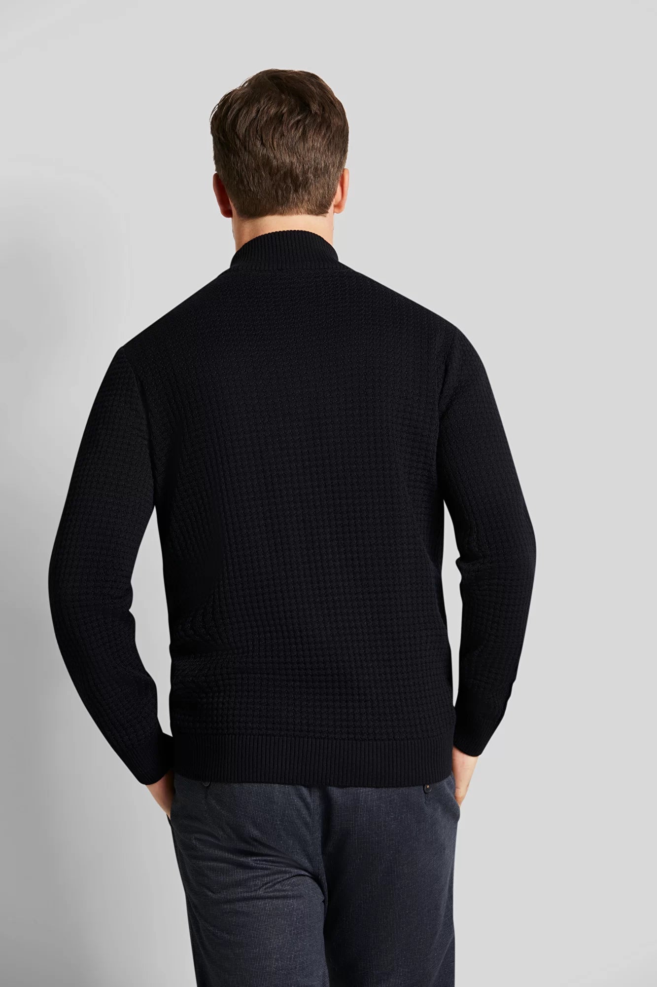 Bugatti Textured Quarter Zip Jumper - Matt O'Brien Fashions