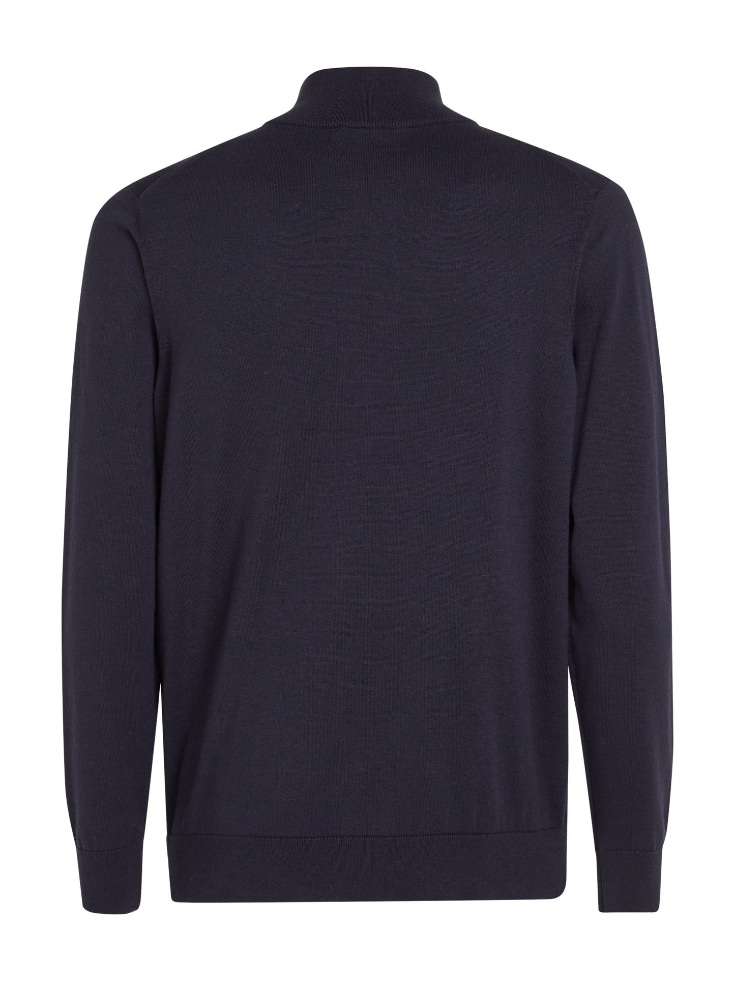Calvin Klein Cotton Silk Quarter Zip Jumper, back, Midnight Sky - Matt O'Brien Fashions