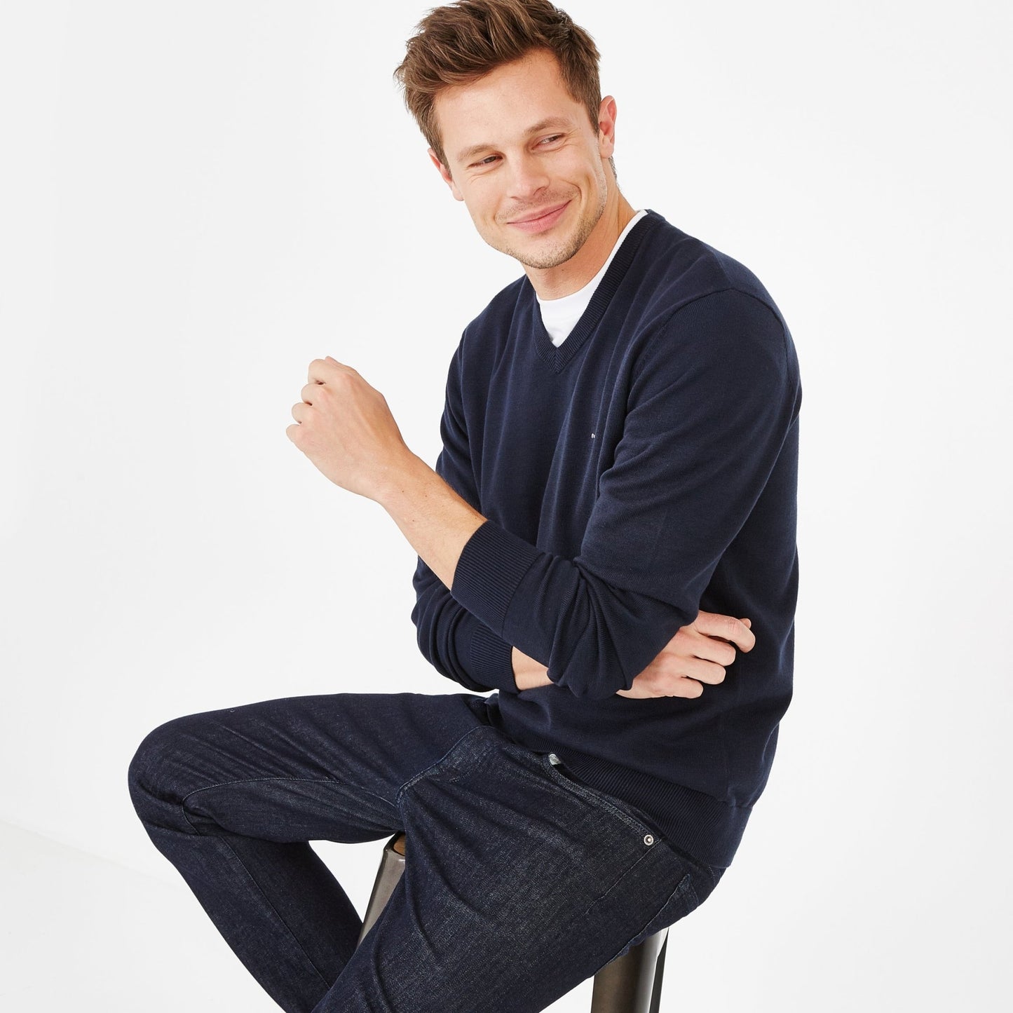 Eden Park Cotton V Neck Jumper - Matt O'Brien Fashions