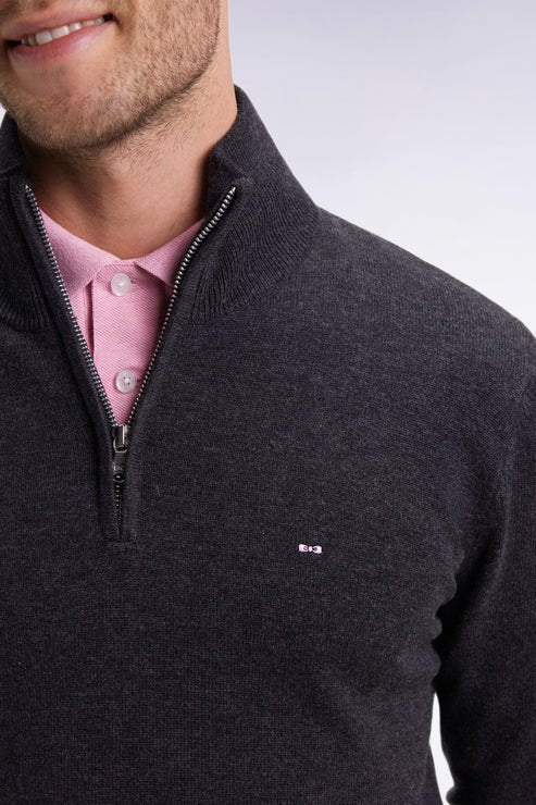 Eden Park Cotton Wool Quarter Zip Jumper - Matt O'Brien Fashions