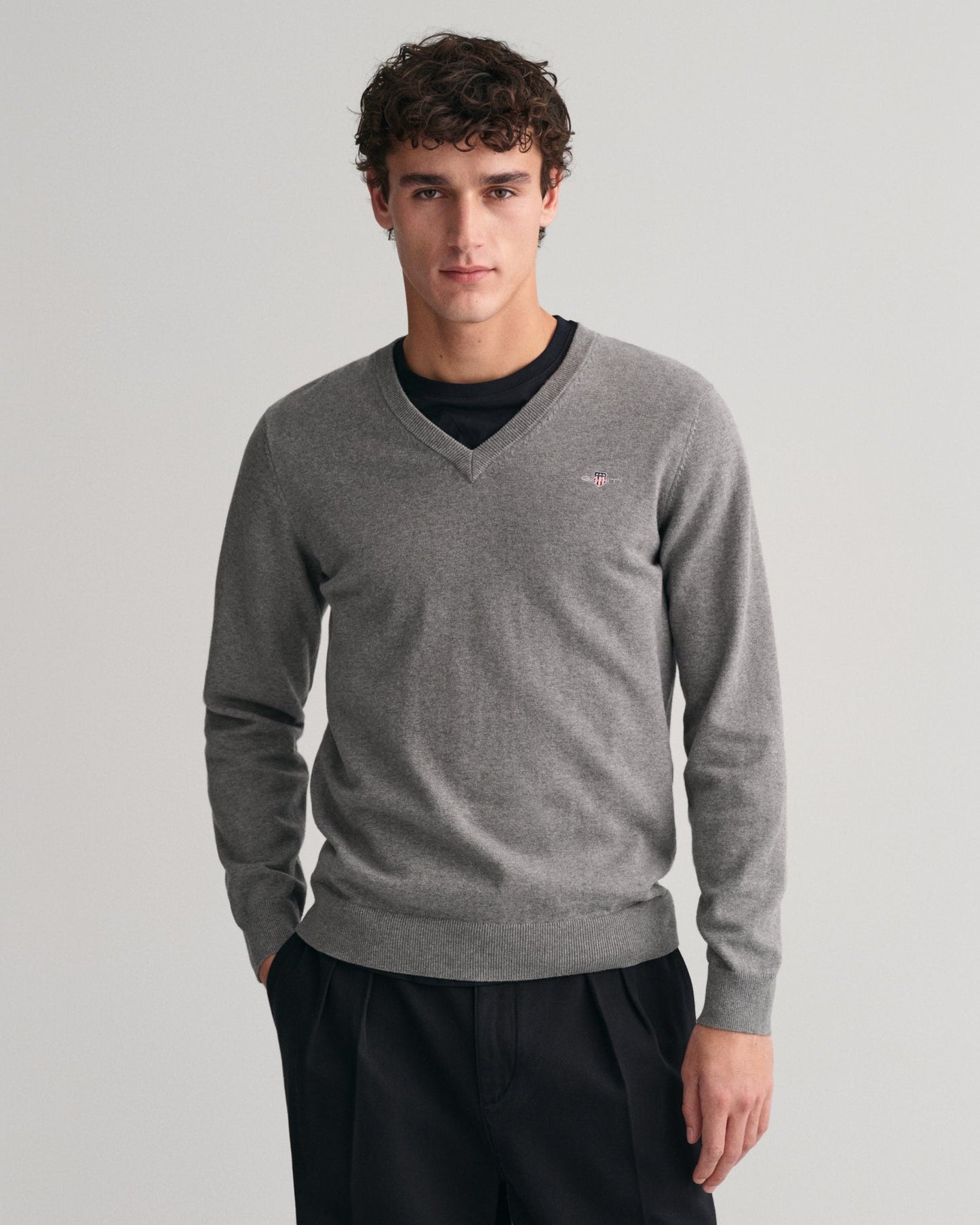 GANT Classic Cotton V-Neck Jumper - Matt O'Brien Fashions
