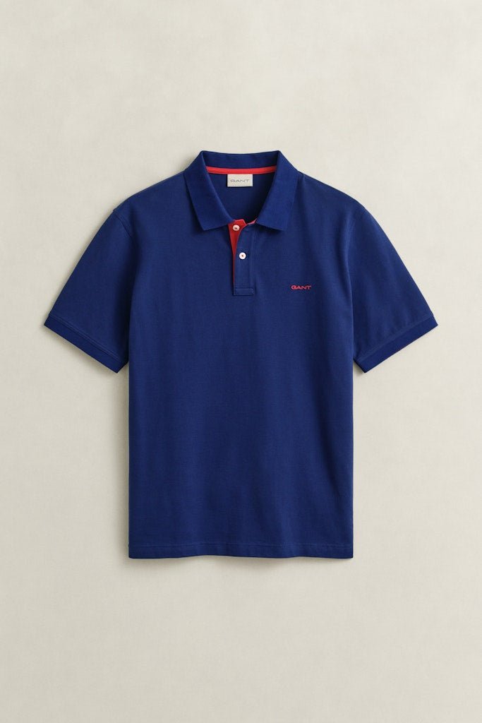 Gant Contrast Pique Short Sleeve Rugger - Matt O'Brien Fashions