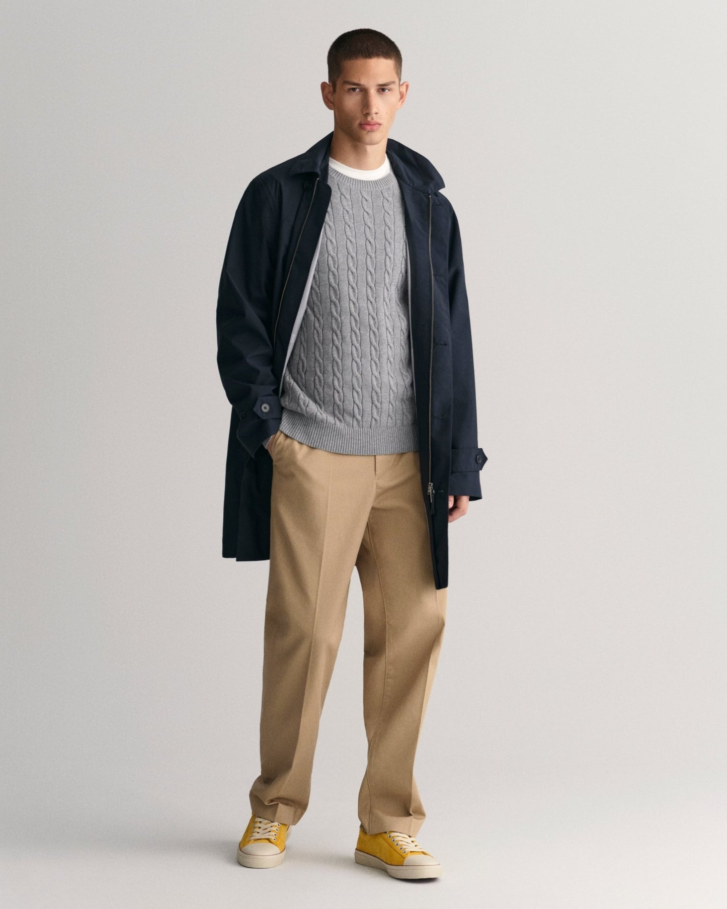 GANT Cotton Cable Crew Neck - Matt O'Brien Fashions