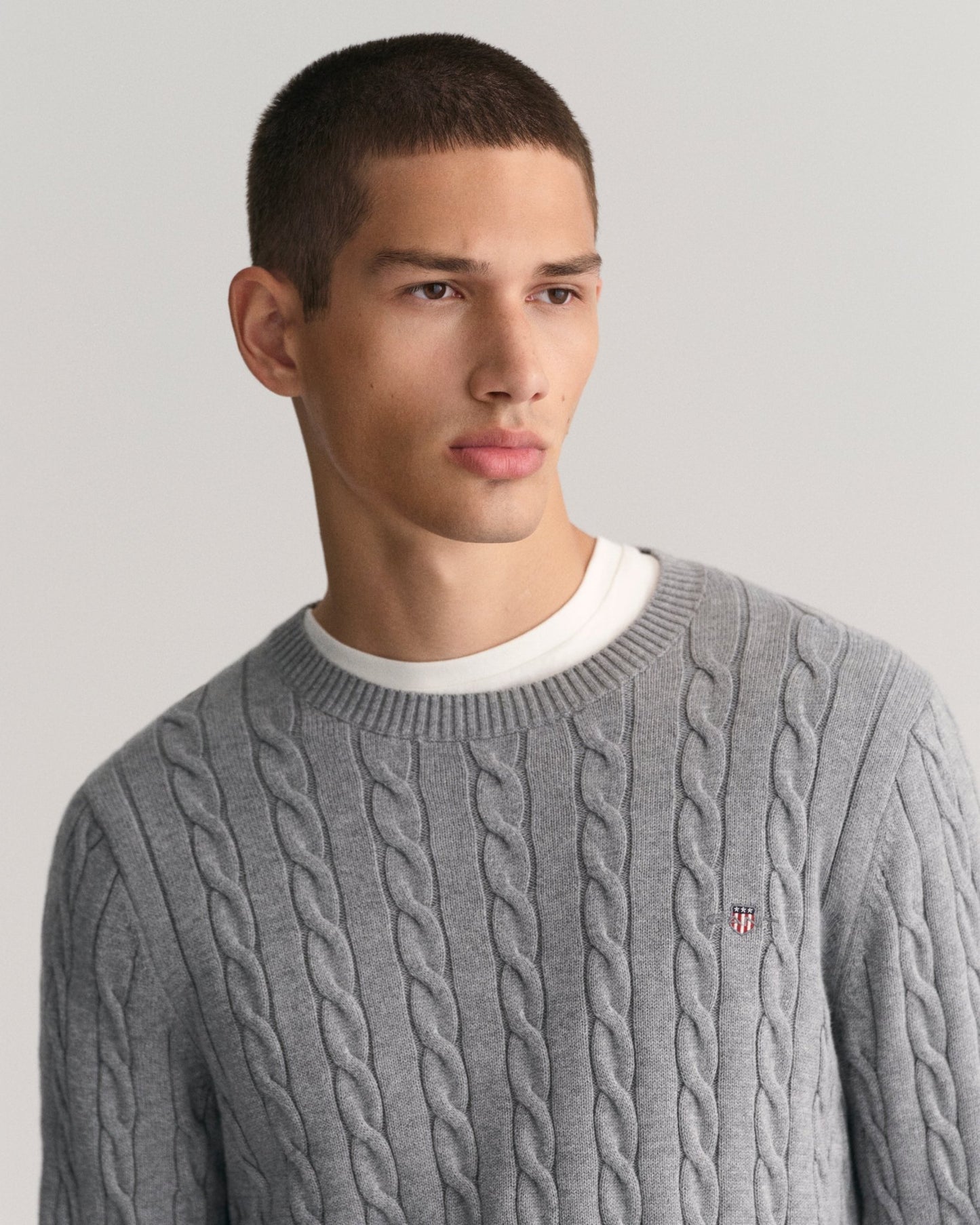 GANT Cotton Cable Crew Neck - Matt O'Brien Fashions