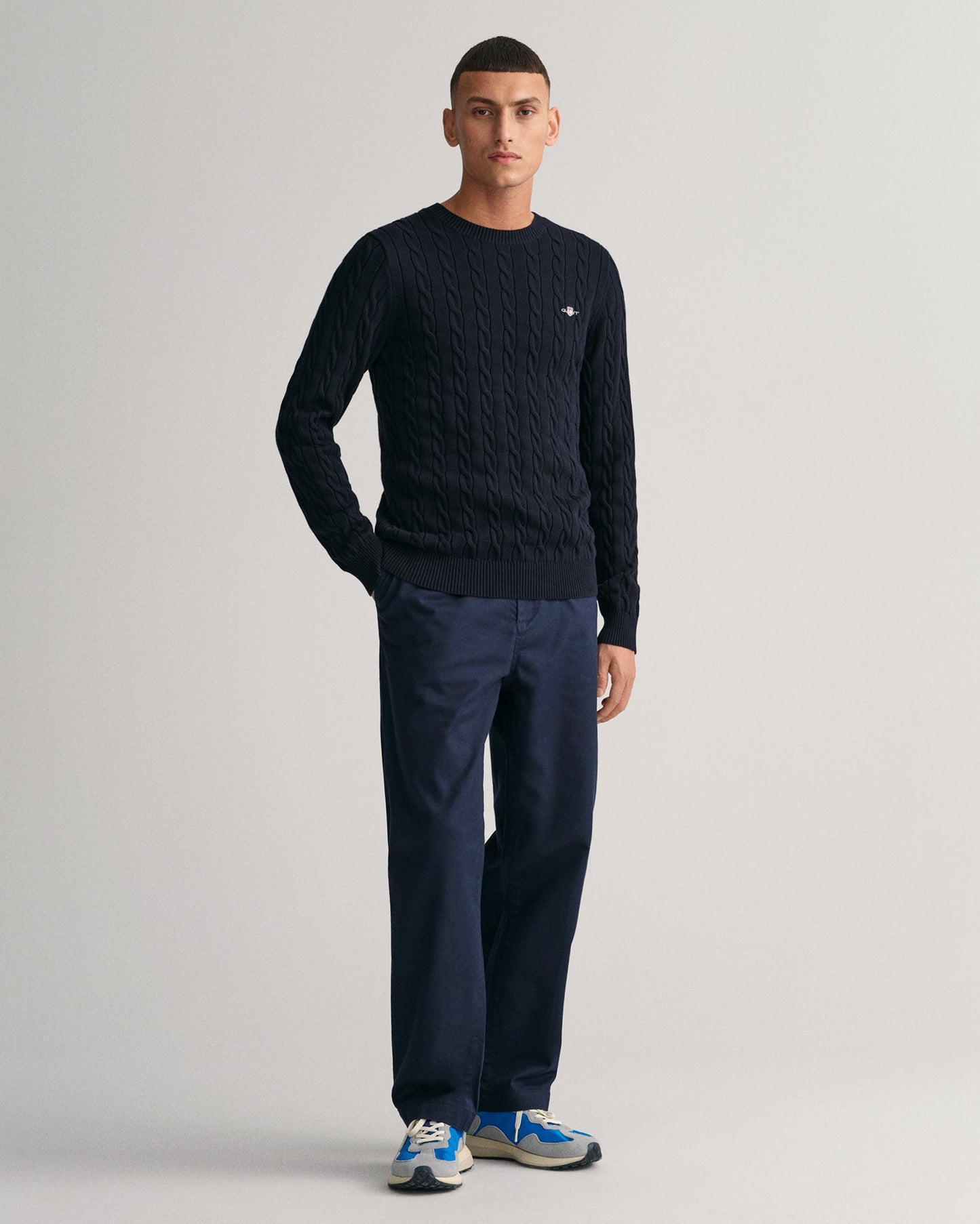 GANT Cotton Cable Crew Neck - Matt O'Brien Fashions