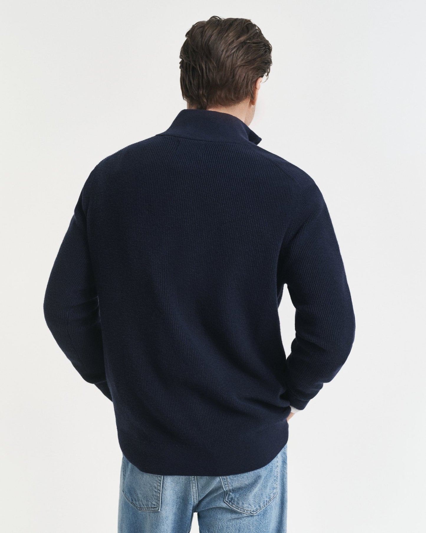 GANT Cotton Merino Ribbed Half Zip - Matt O'Brien Fashions