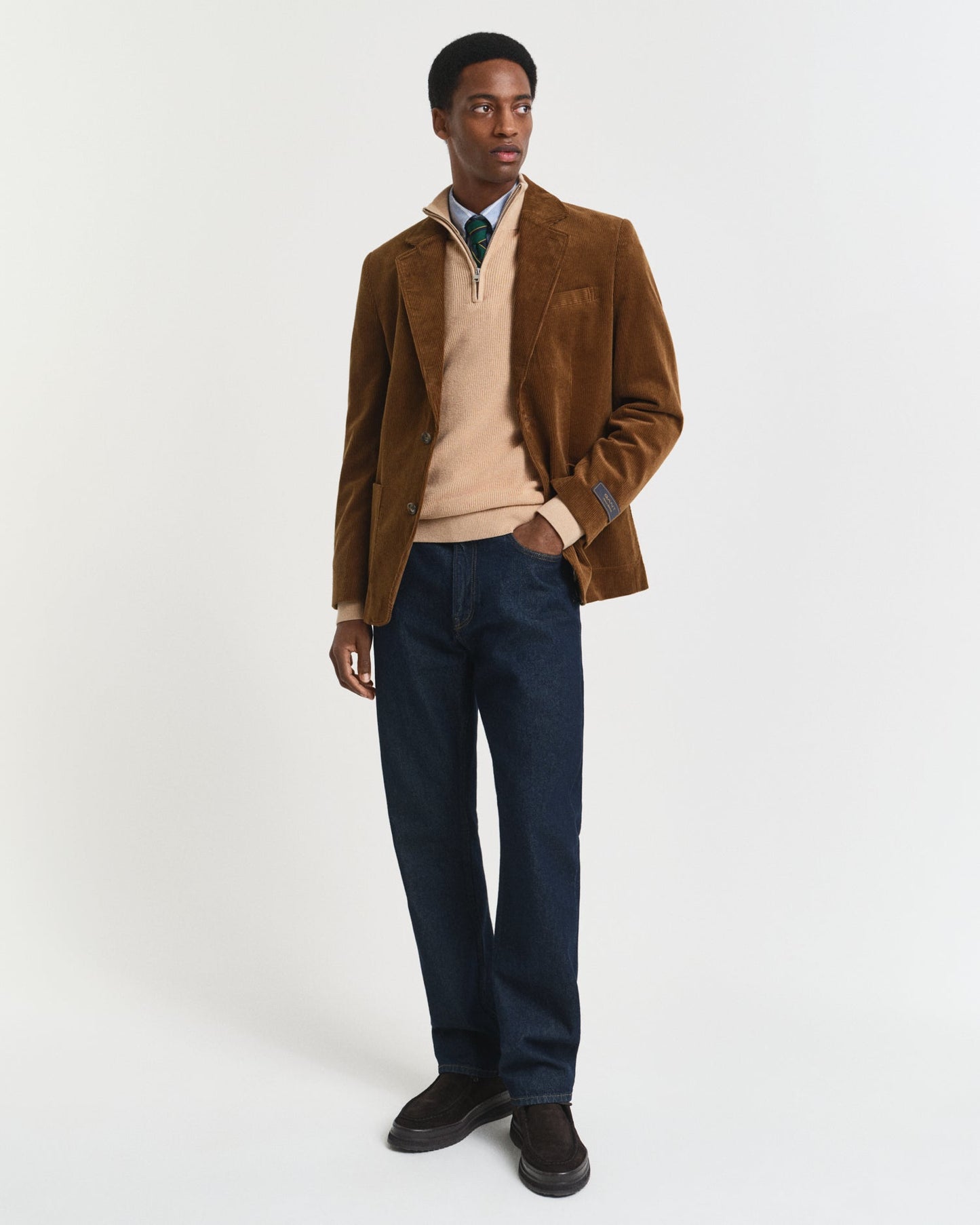 GANT Cotton Merino Ribbed Half Zip - Matt O'Brien Fashions