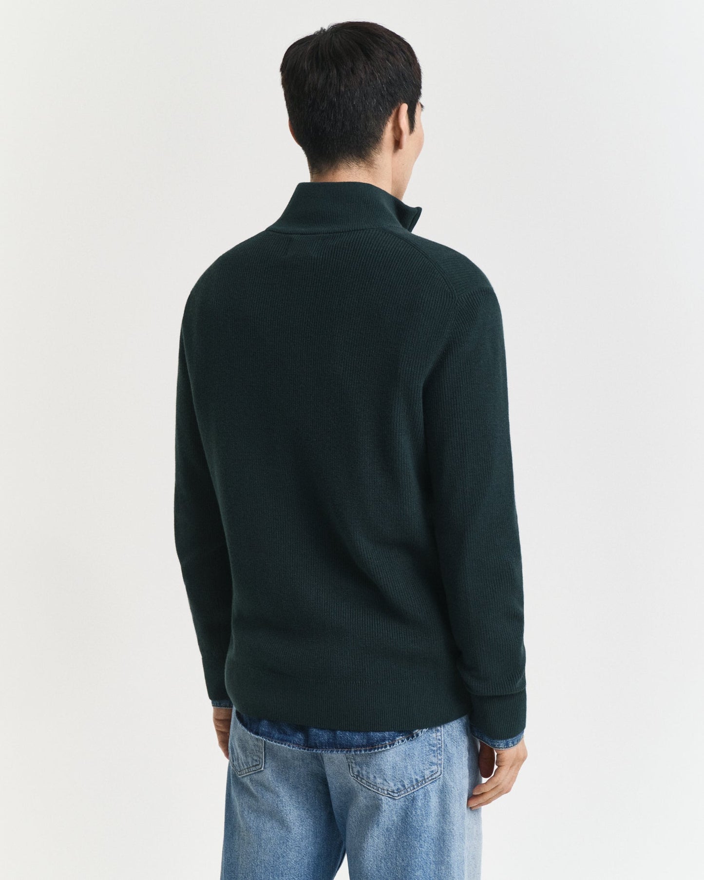 GANT Cotton Merino Ribbed Half Zip - Matt O'Brien Fashions