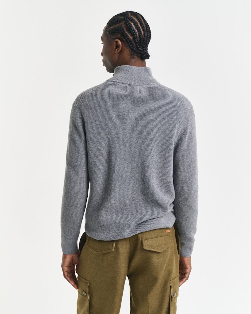 GANT Cotton Merino Ribbed Half Zip - Matt O'Brien Fashions