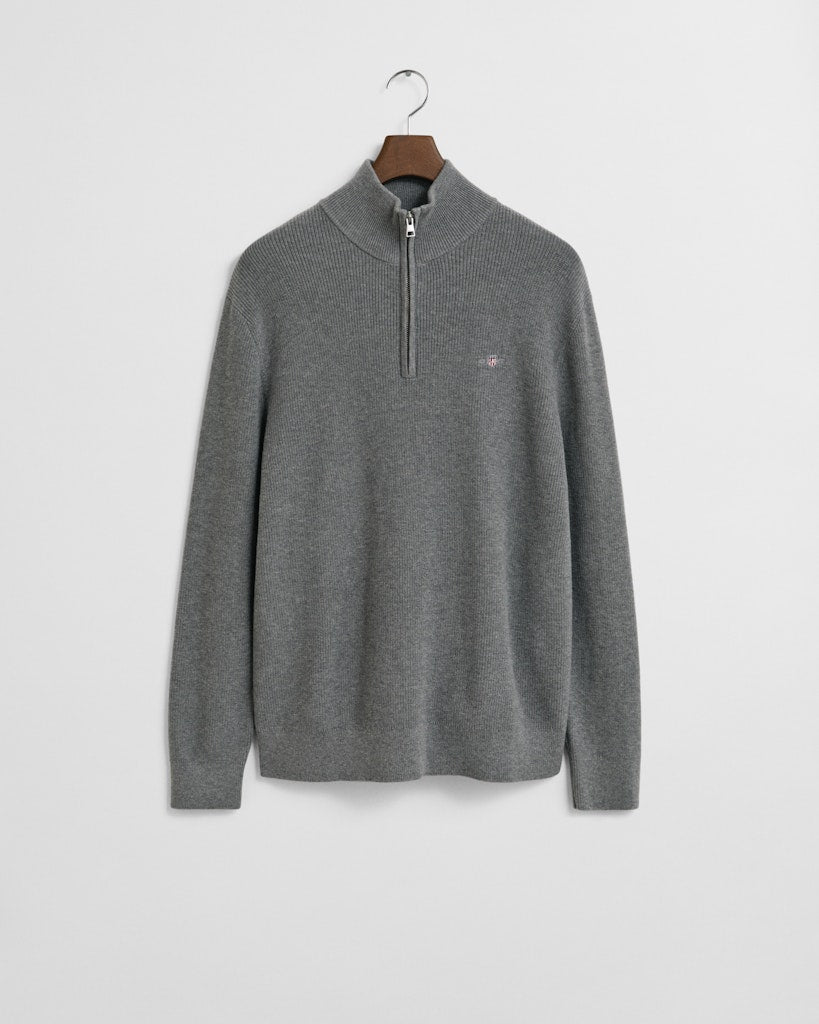 GANT Cotton Merino Ribbed Half Zip - Matt O'Brien Fashions
