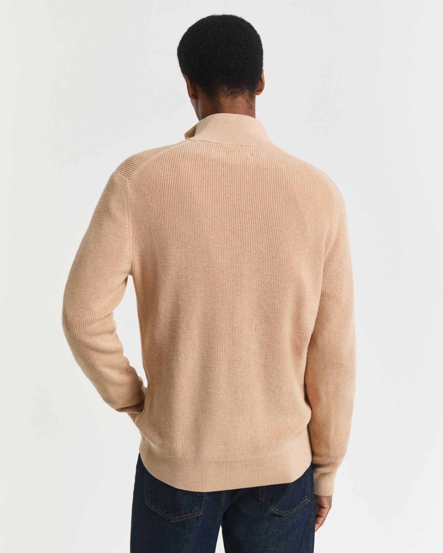 GANT Cotton Merino Ribbed Half Zip - Matt O'Brien Fashions