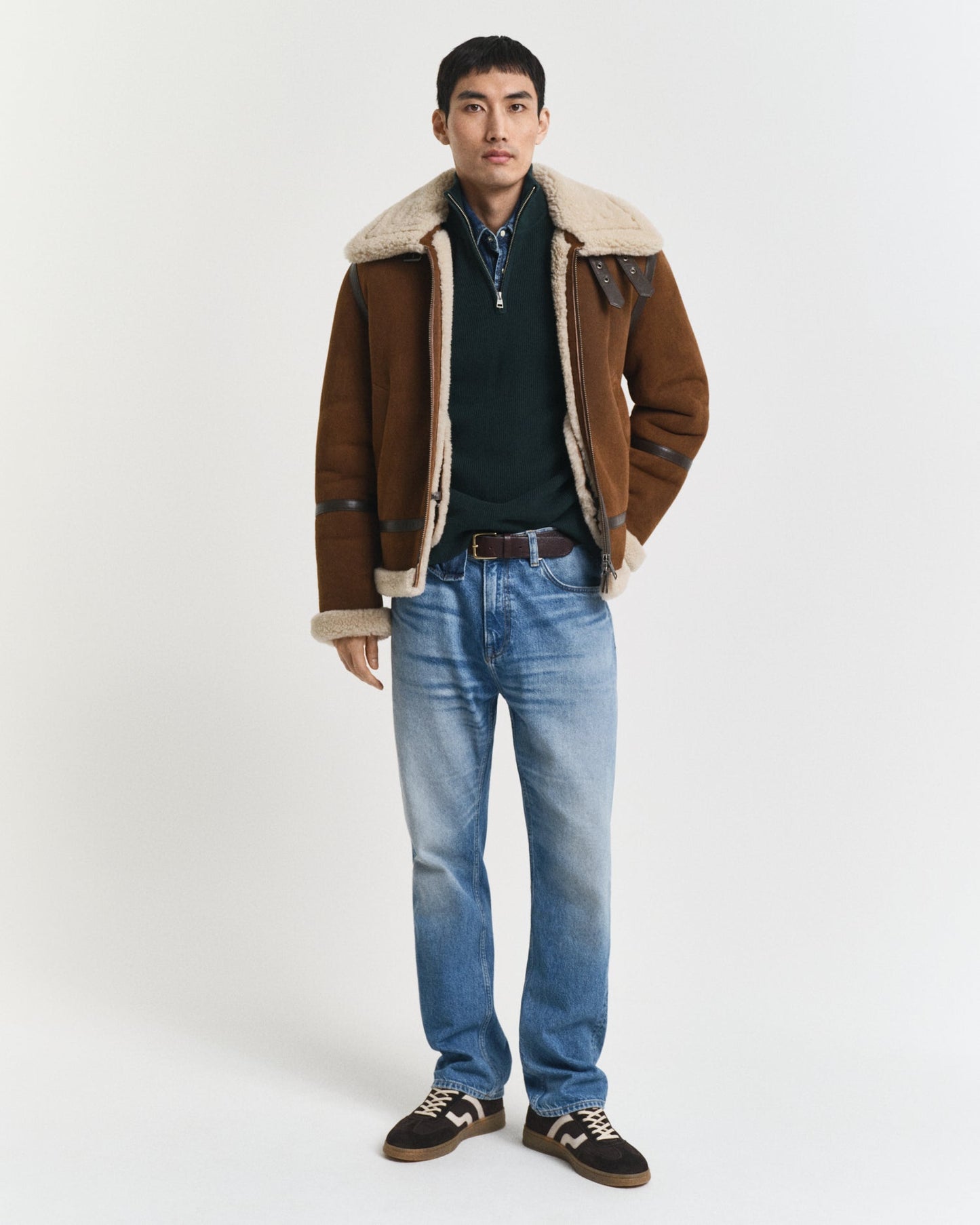 GANT Cotton Merino Ribbed Half Zip - Matt O'Brien Fashions