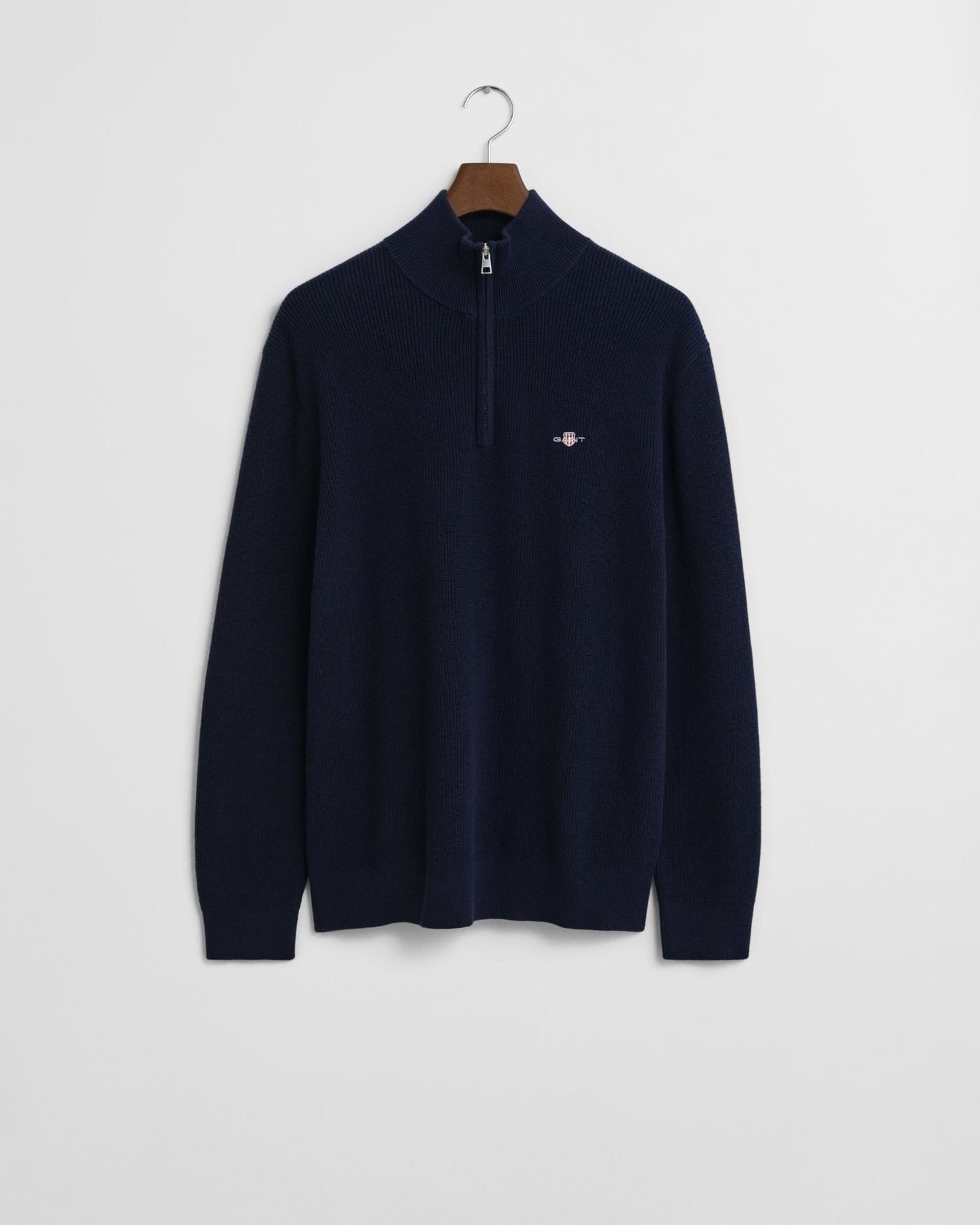 GANT Cotton Merino Ribbed Half Zip - Matt O'Brien Fashions