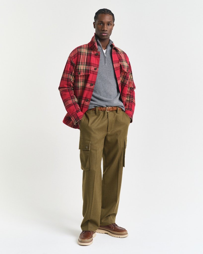 GANT Cotton Merino Ribbed Half Zip - Matt O'Brien Fashions