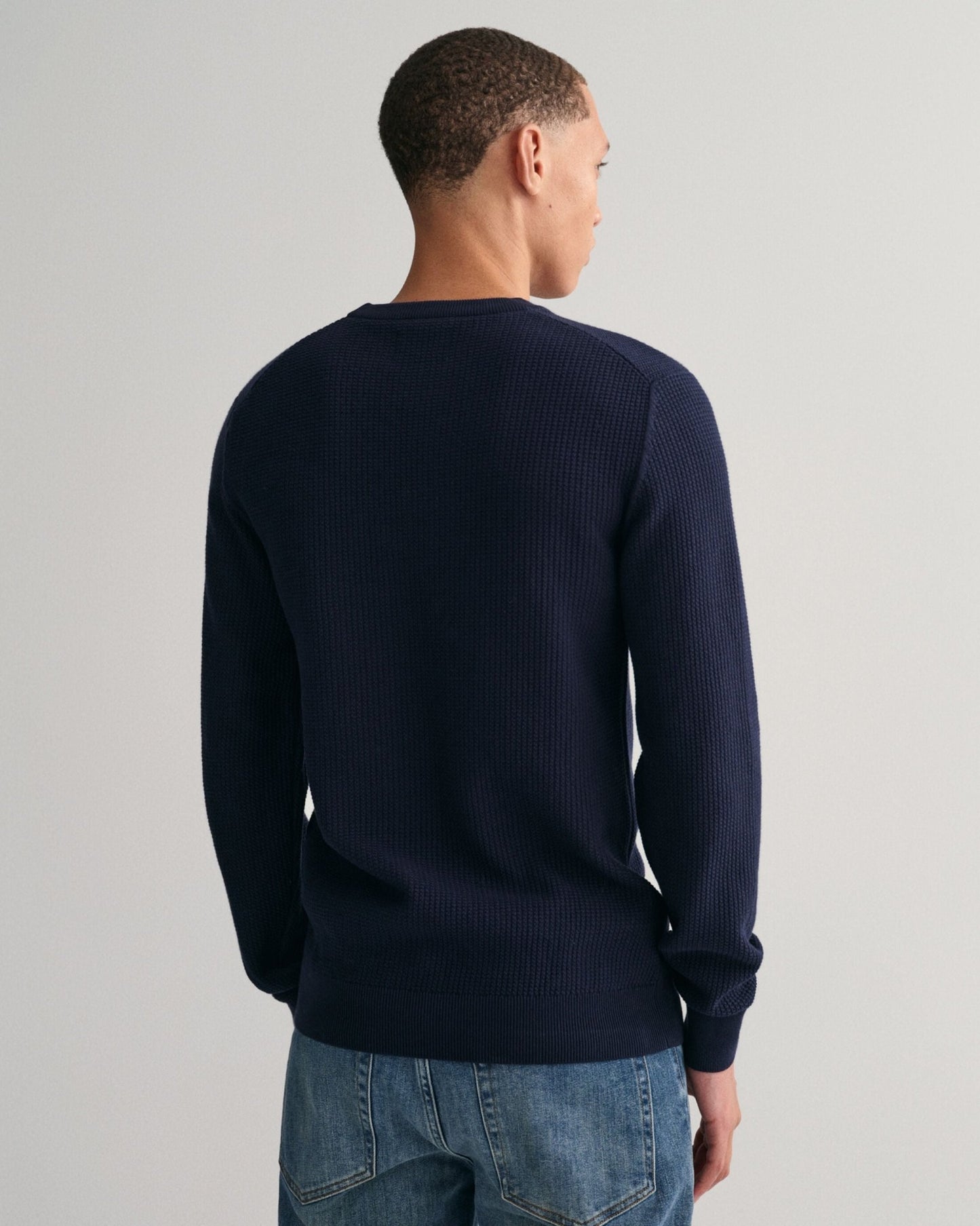 GANT Micro Cotton Texture Crew - Matt O'Brien Fashions