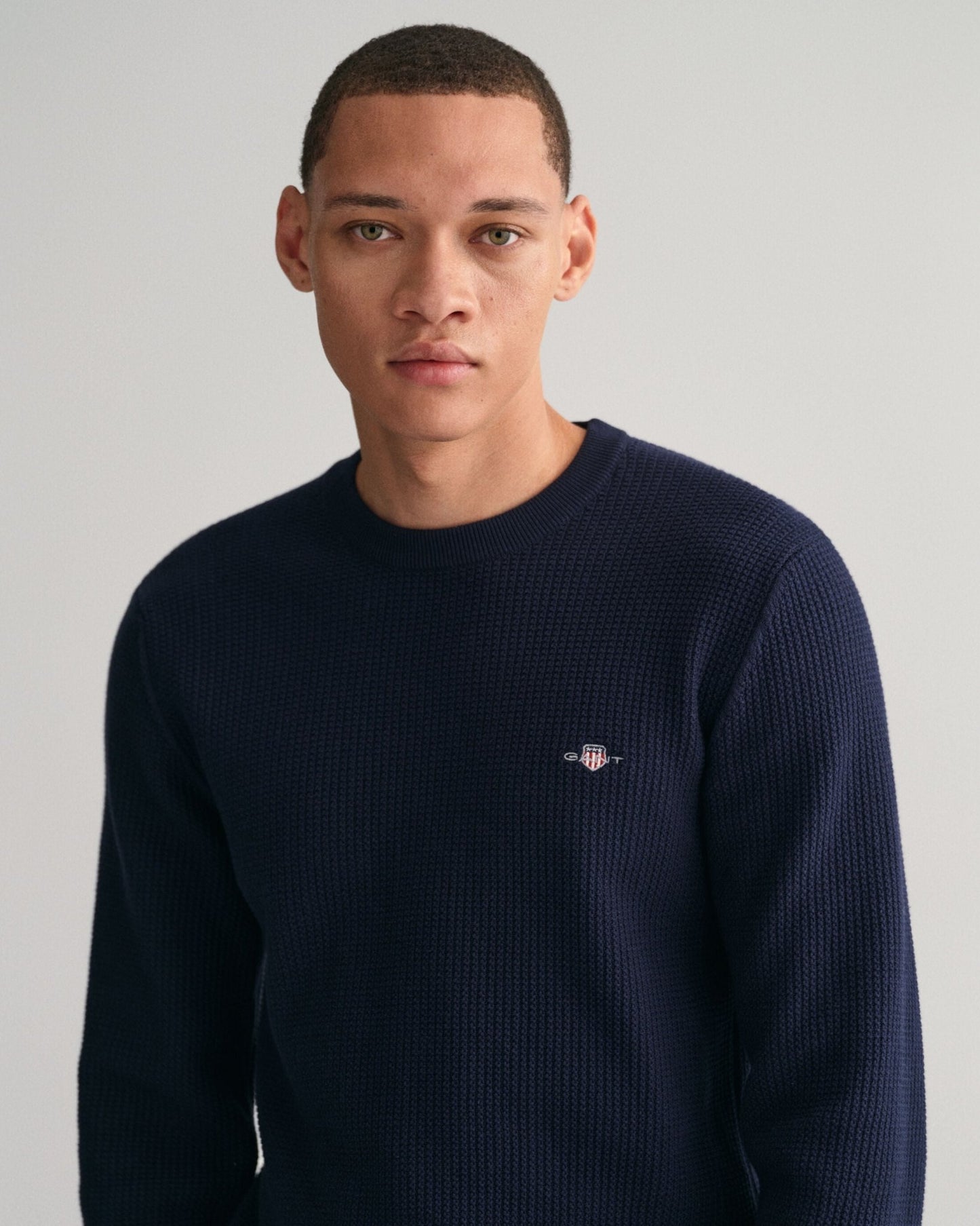 GANT Micro Cotton Texture Crew - Matt O'Brien Fashions