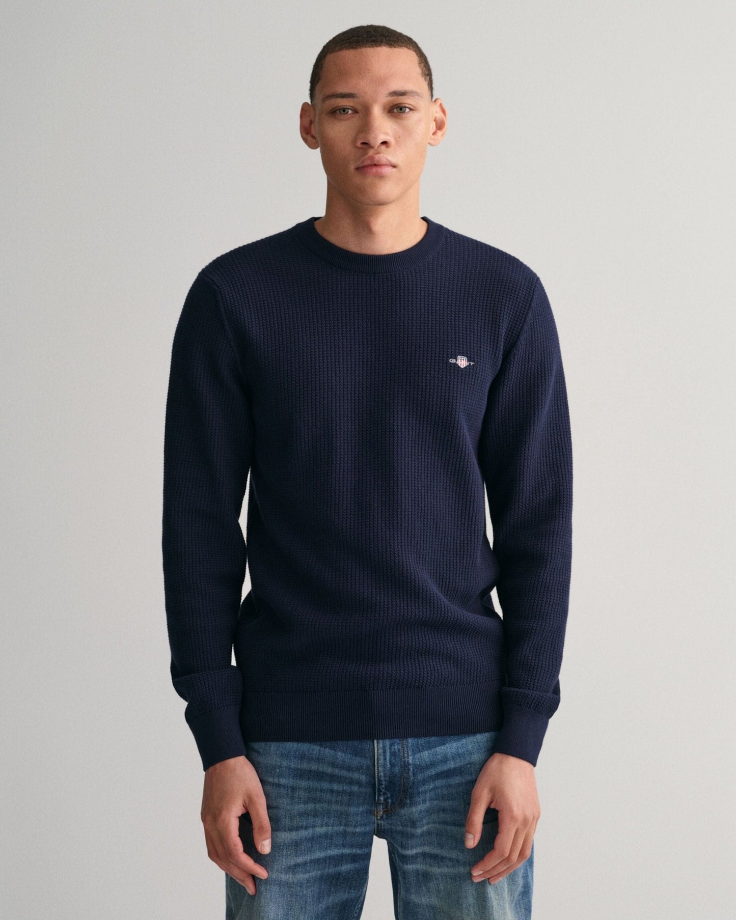 GANT Micro Cotton Texture Crew - Matt O'Brien Fashions