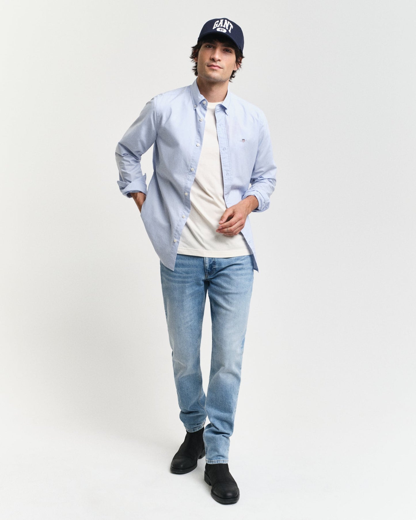 GANT Slim Poplin Long Sleeve Shirt - Matt O'Brien Fashions