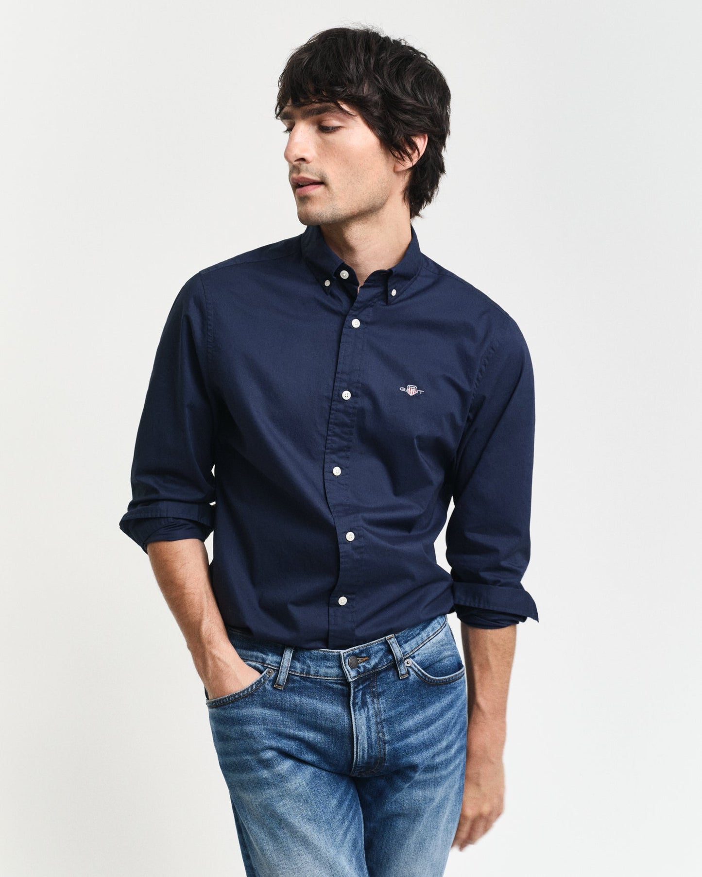 GANT Slim Poplin Long Sleeve Shirt - Matt O'Brien Fashions