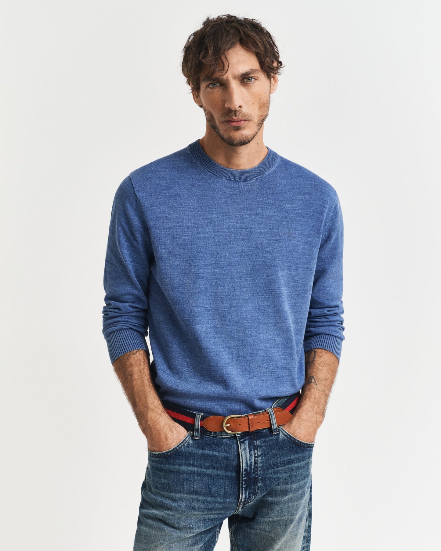 GANT Sun Faded Crew Neck Jumper - Matt O'Brien Fashions