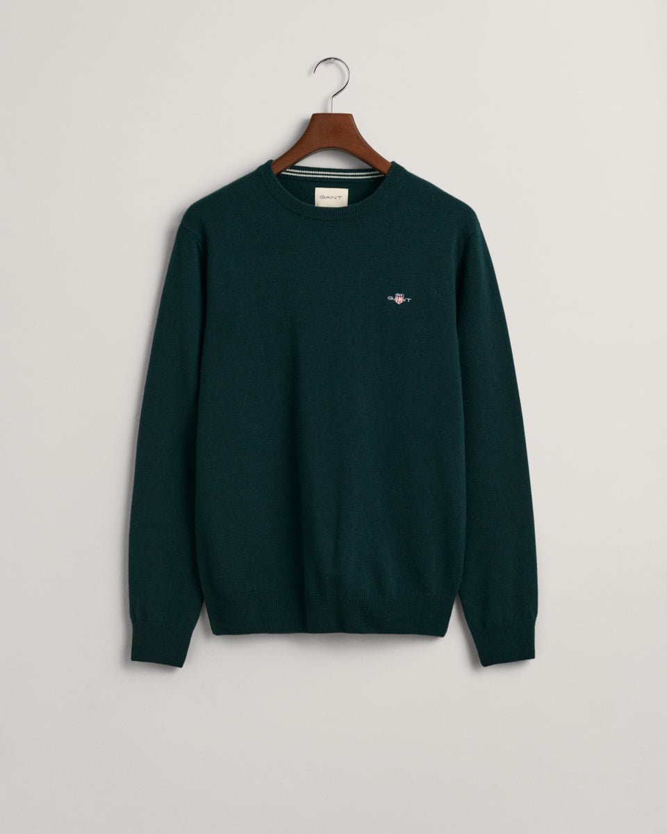 GANT Superfine Lambs Wool Crew Neck Jumper - Matt O'Brien Fashions