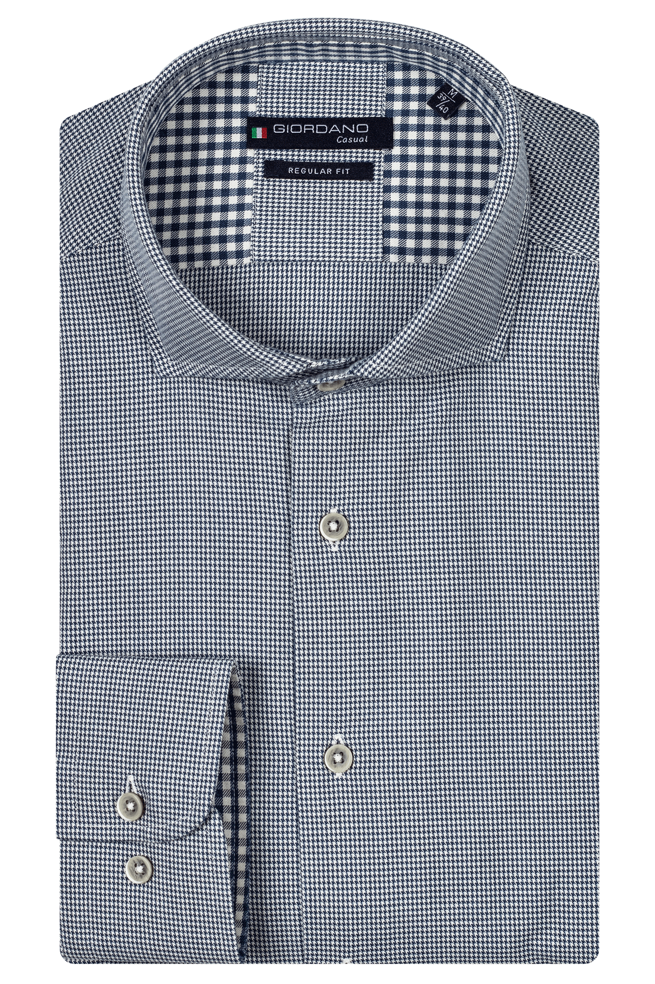 Giordano Regular Fit Micro Hounds Tooth Shirt - Matt O'Brien Fashions