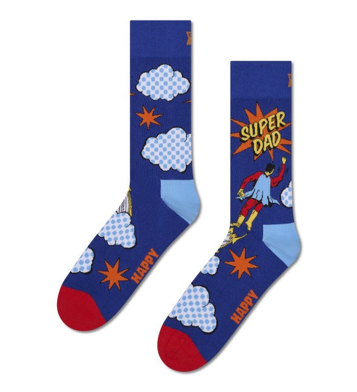 Happy Socks Super Dad 2 Pack Socks - Matt O'Brien Fashions