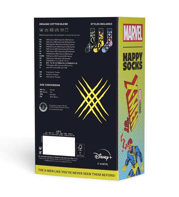 Happy Socks X - Men '97 3 Pack Socks - Matt O'Brien Fashions