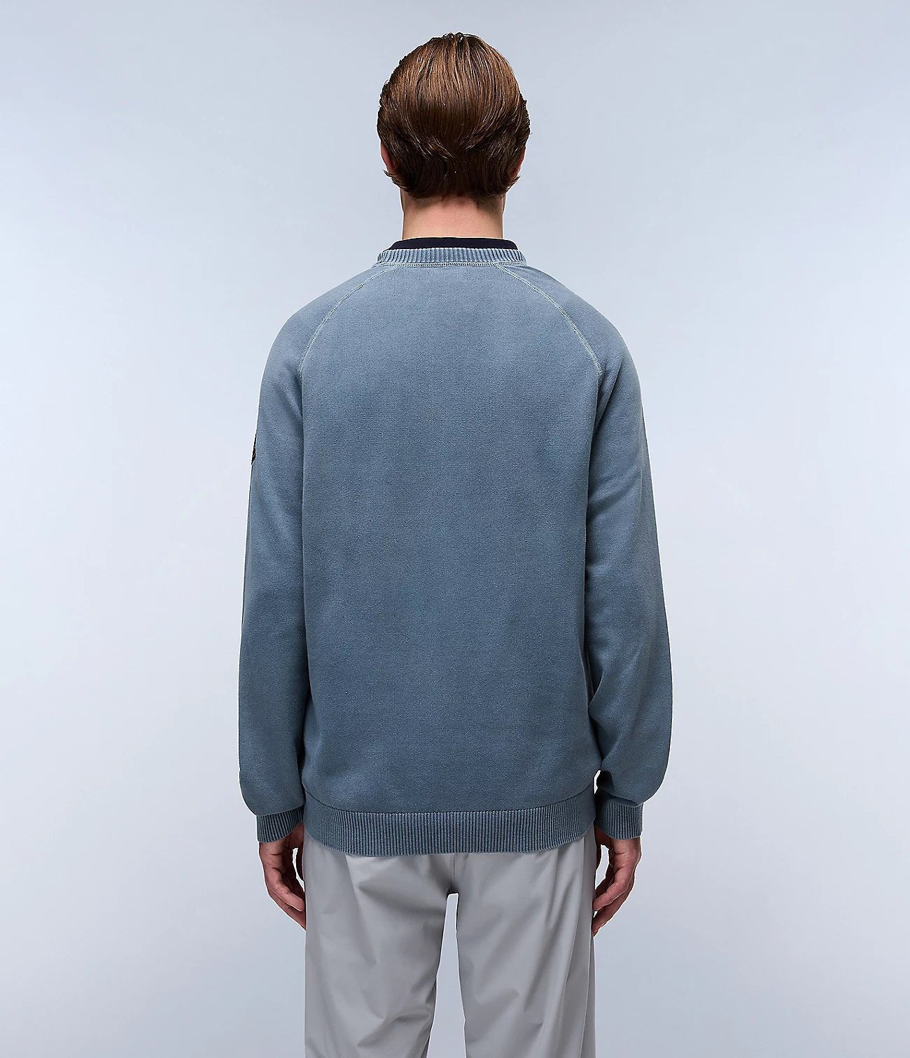 Napapijri Zanca Textured Crew Neck Jumper - Matt O'Brien Fashions