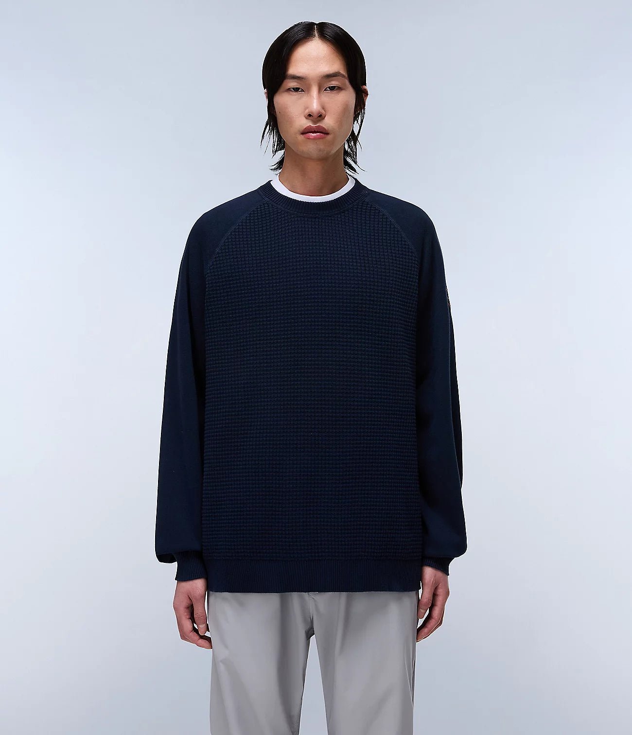 Napapijri Zanca Textured Crew Neck Jumper - Matt O'Brien Fashions