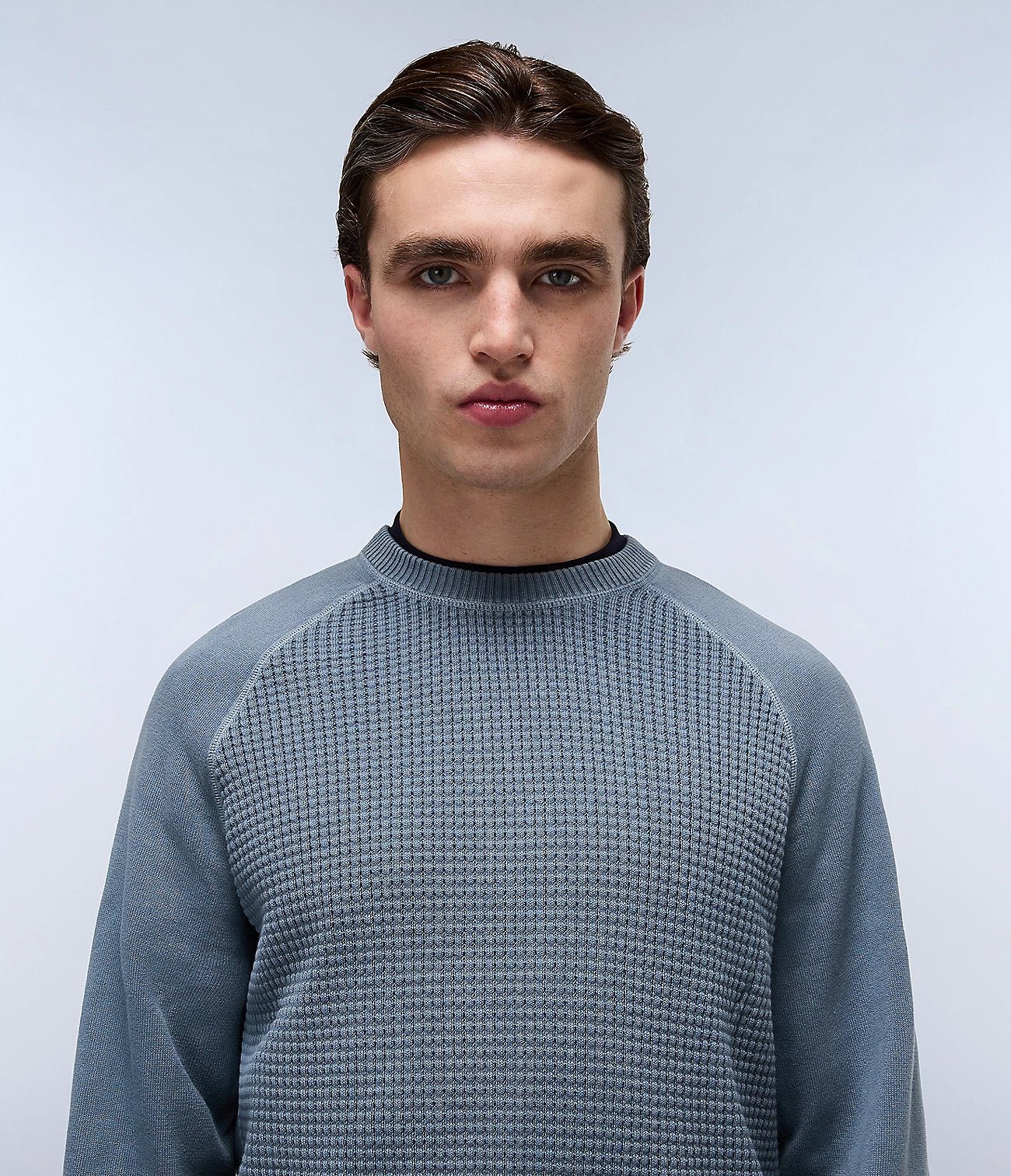 Napapijri Zanca Textured Crew Neck Jumper - Matt O'Brien Fashions