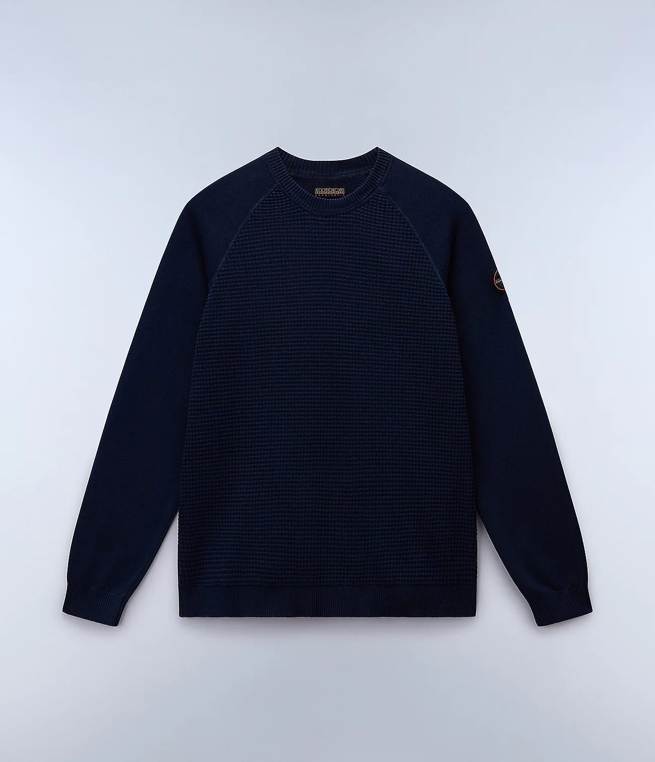 Napapijri Zanca Textured Crew Neck Jumper - Matt O'Brien Fashions