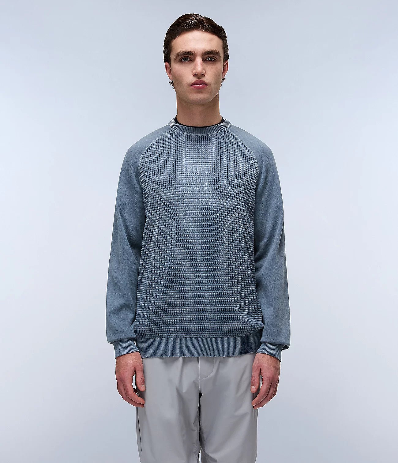Napapijri Zanca Textured Crew Neck Jumper - Matt O'Brien Fashions