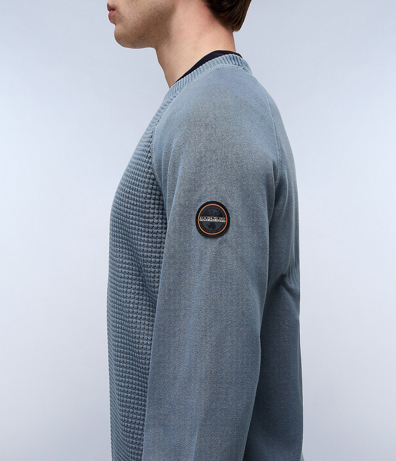 Napapijri Zanca Textured Crew Neck Jumper - Matt O'Brien Fashions
