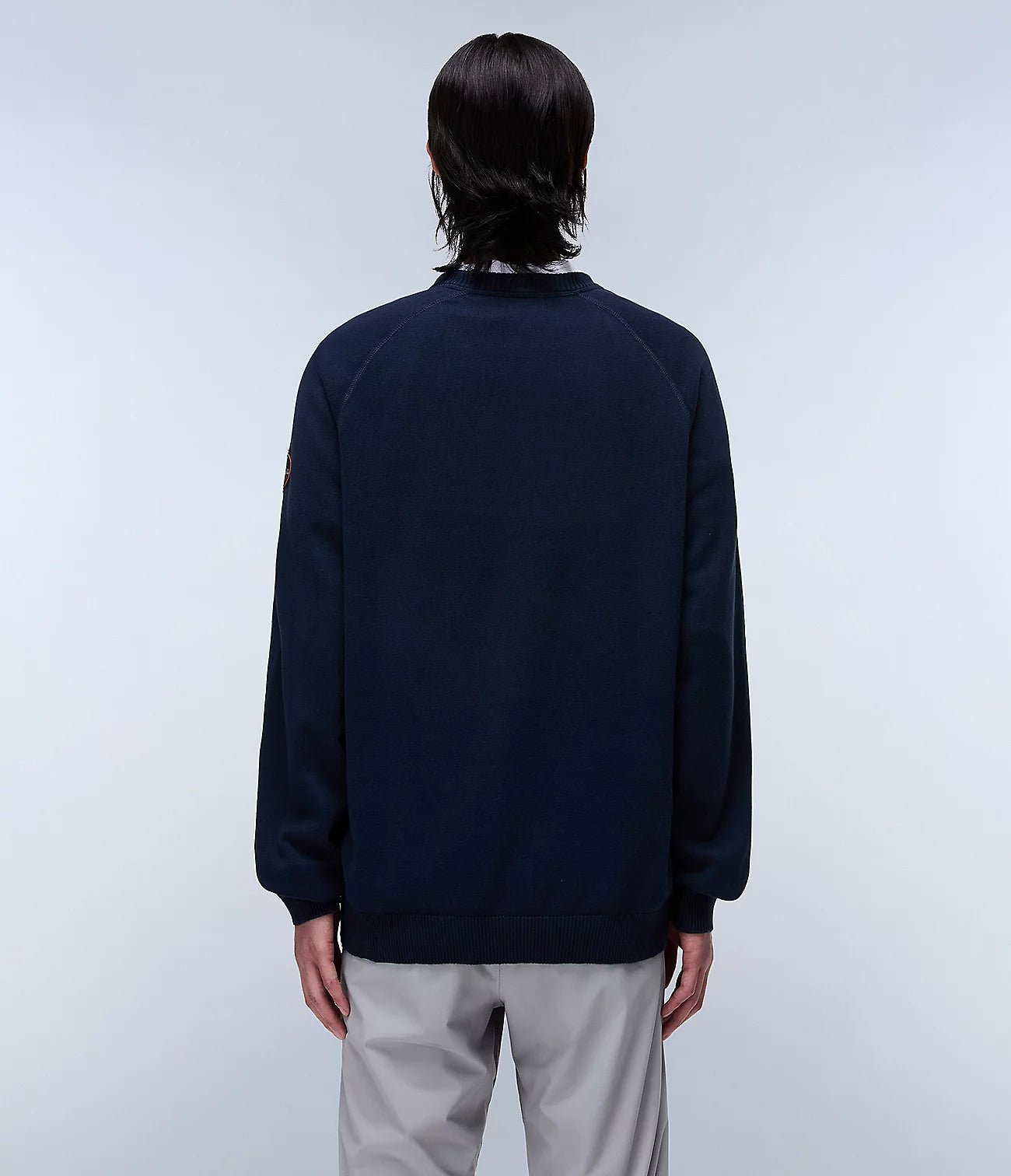 Napapijri Zanca Textured Crew Neck Jumper - Matt O'Brien Fashions