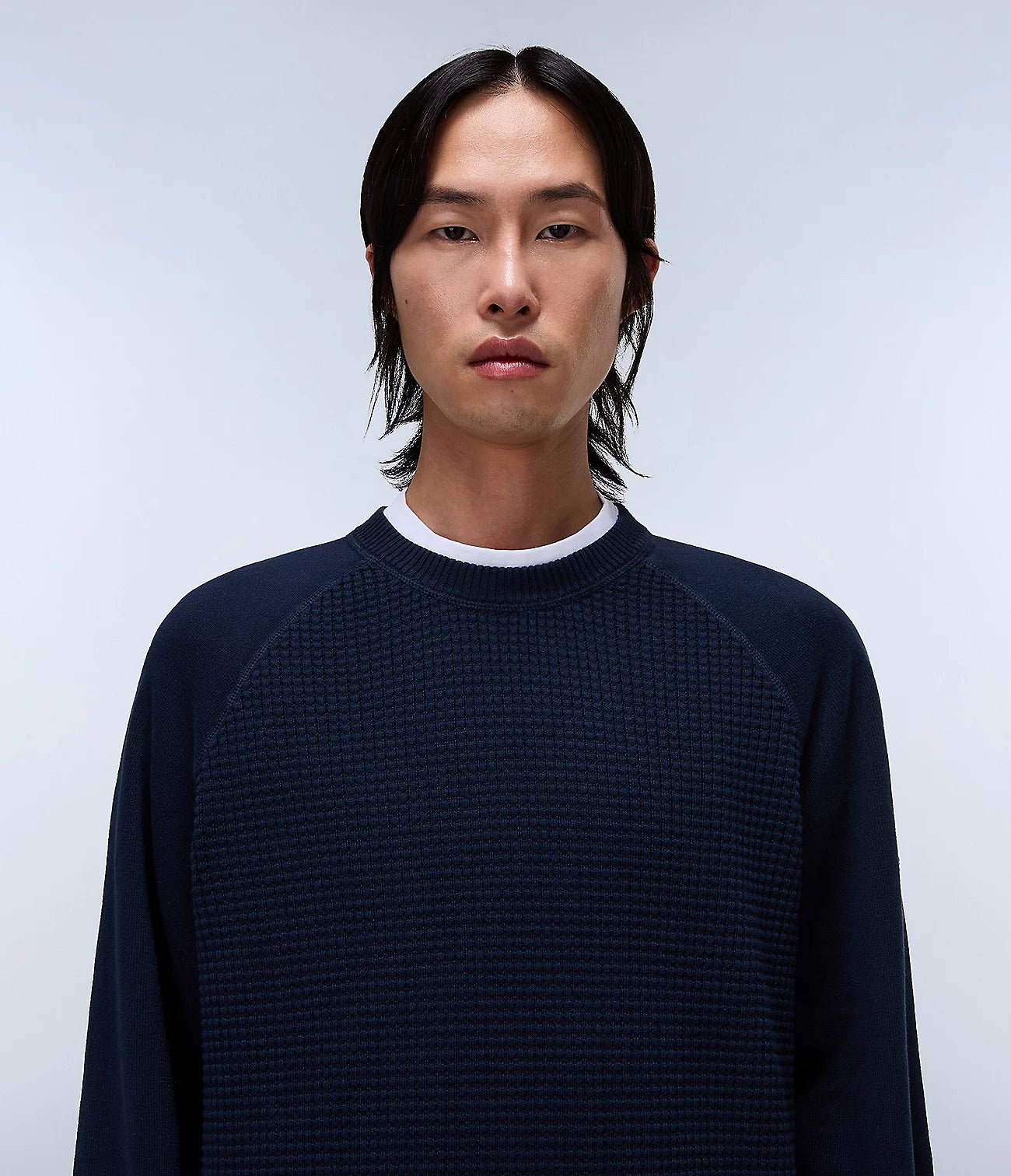 Napapijri Zanca Textured Crew Neck Jumper - Matt O'Brien Fashions