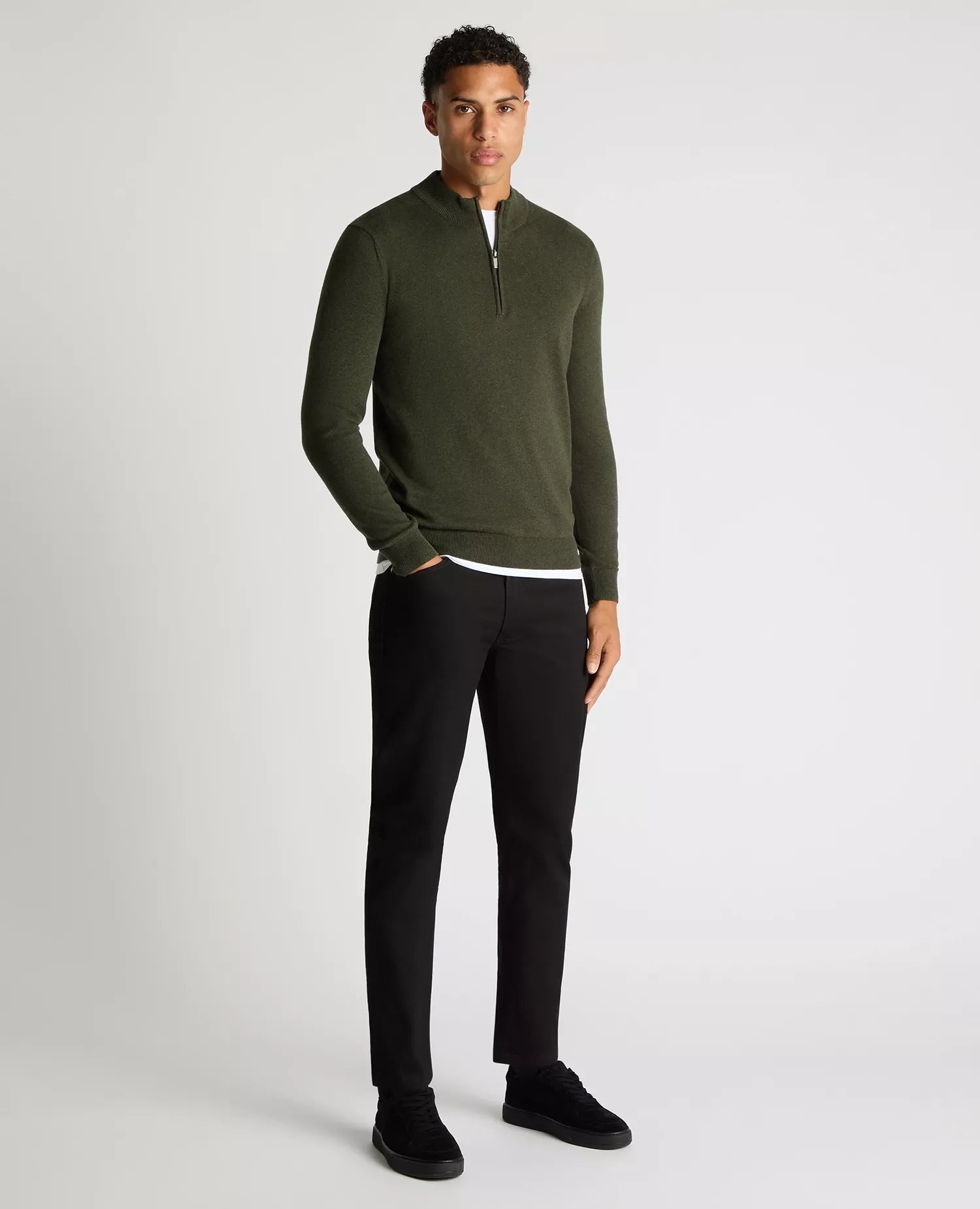 Remus Uomo Quarter Zip Cotton Sweater - Matt O'Brien Fashions