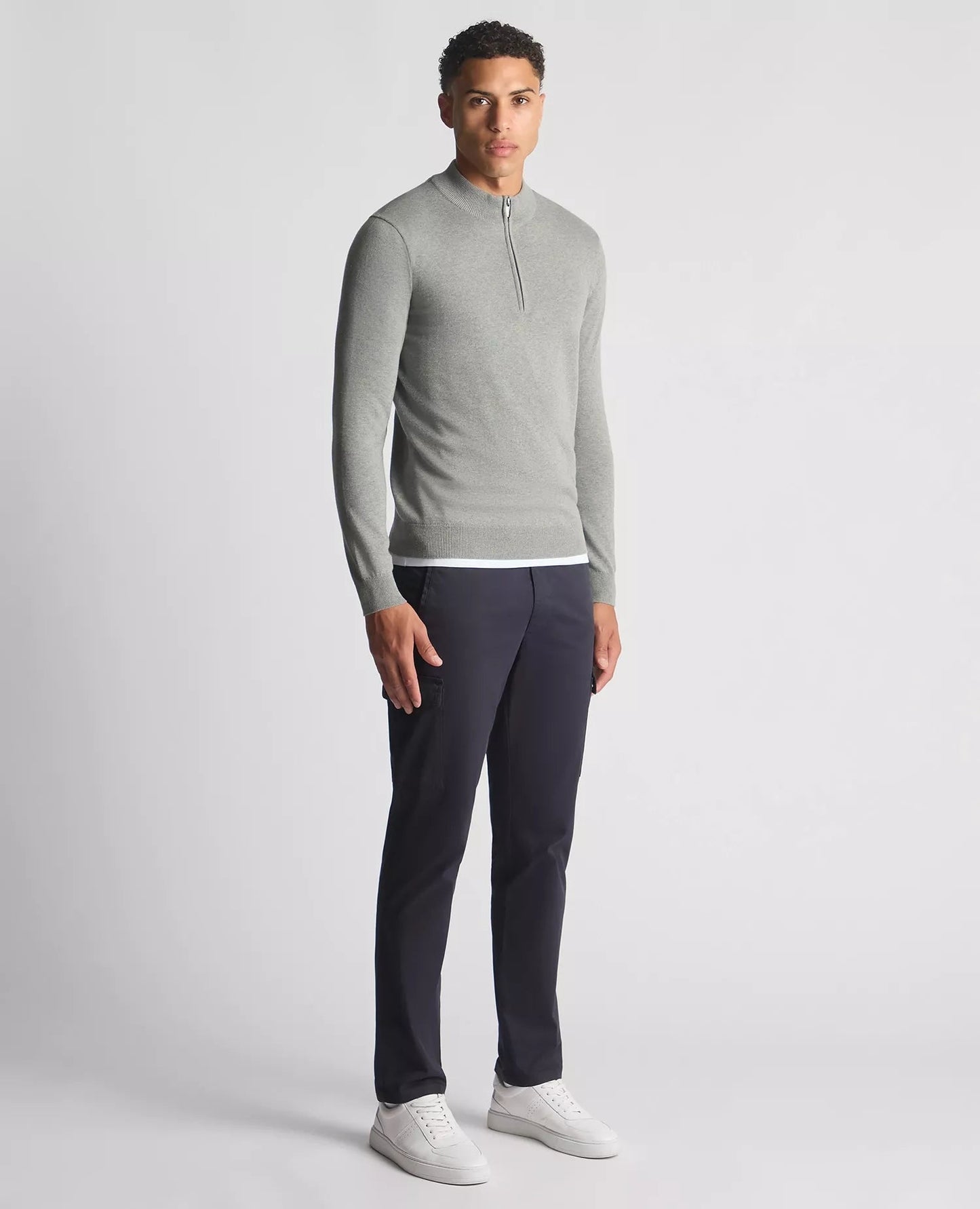 Remus Uomo Quarter Zip Cotton Sweater - Matt O'Brien Fashions
